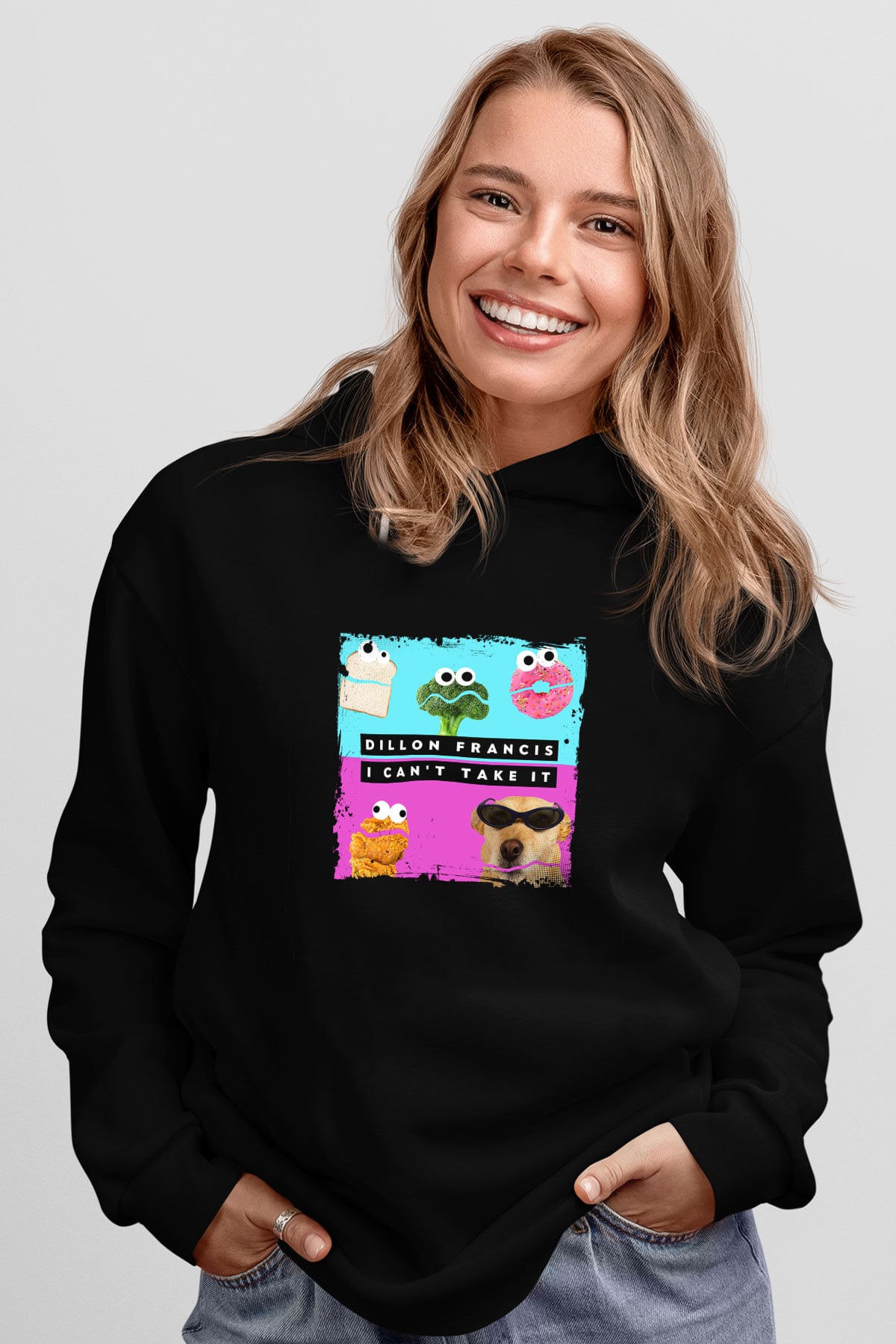 Dillon Francis Baskılı Unisex Siyah Hoodie