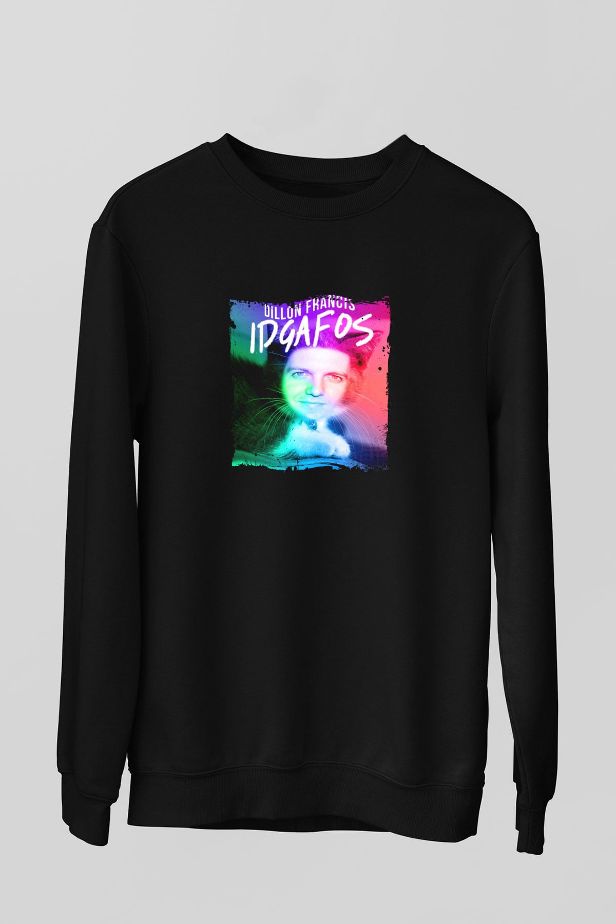 Dillon Francis Baskılı Unisex Siyah Sweatshirt