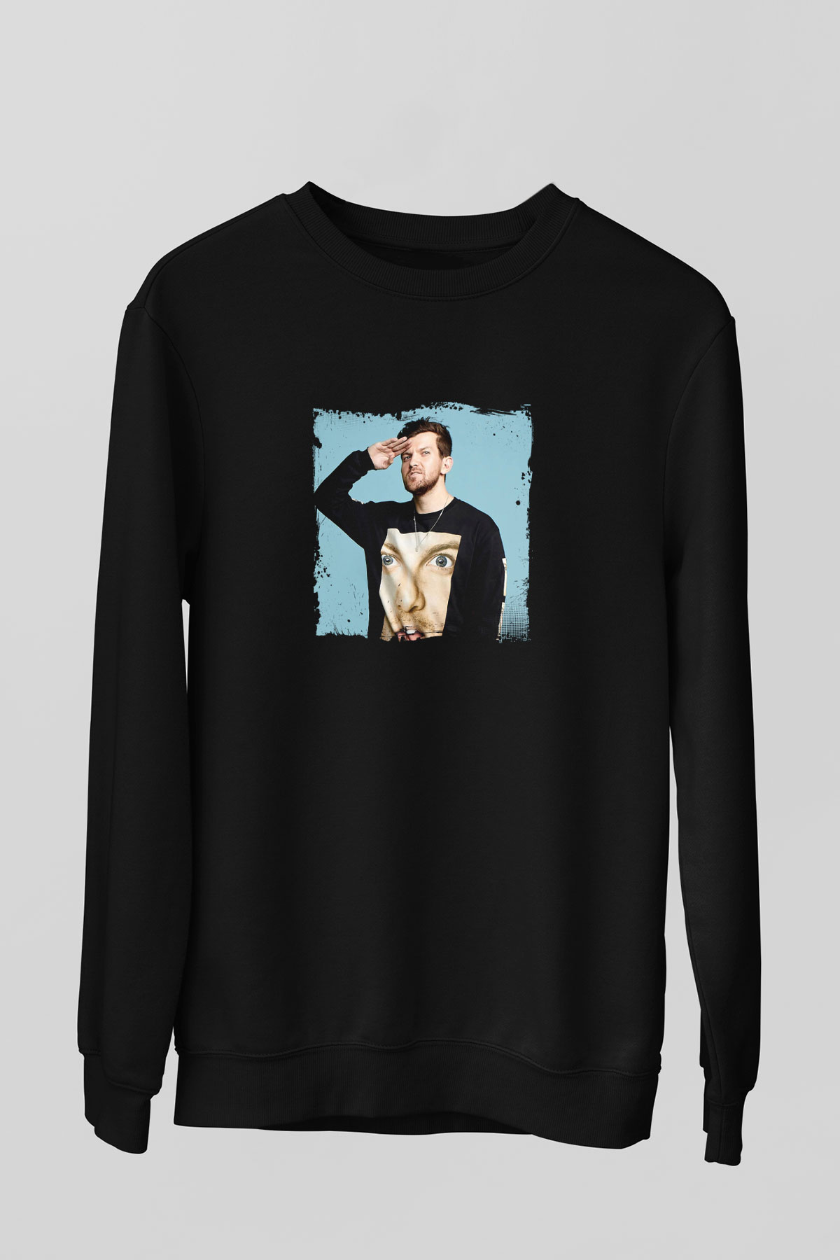 Dillon Francis Baskılı Unisex Siyah Sweatshirt