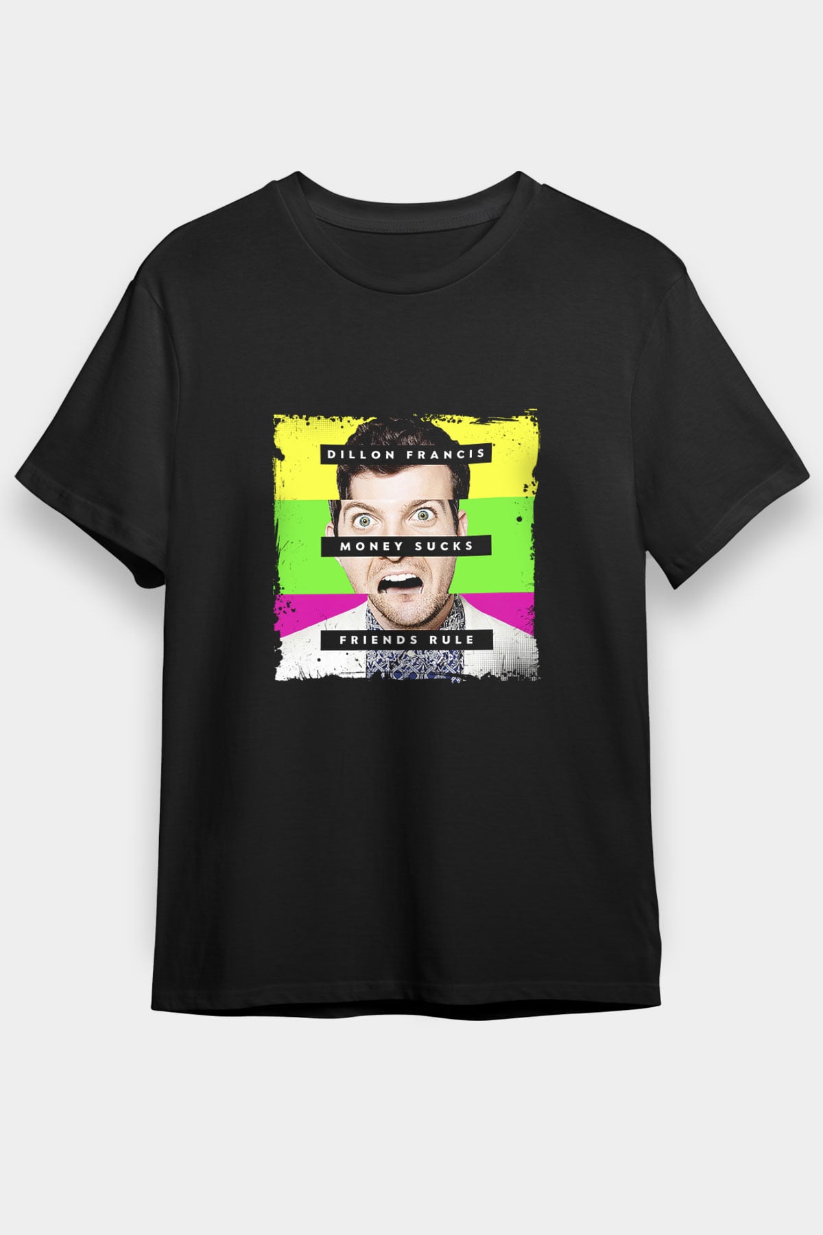 Dillon Francis Baskılı Unisex Siyah Tişört
