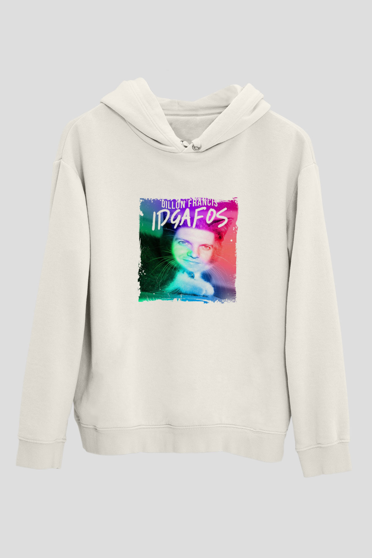 Dillon FrancisBaskılı Beyaz Hoodie
