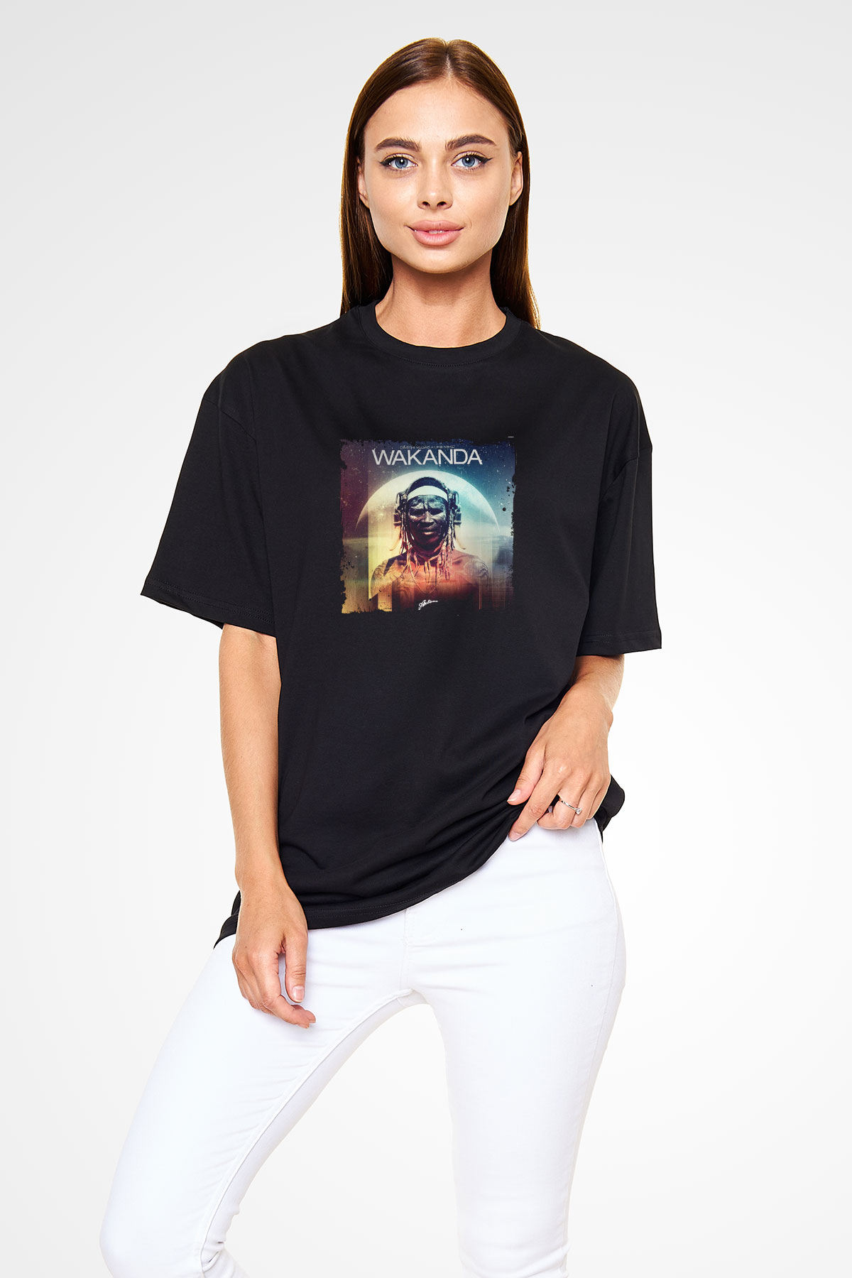 Dimitri Vegas & Like Mike Baskılı Unisex Oversize Siyah Tişört