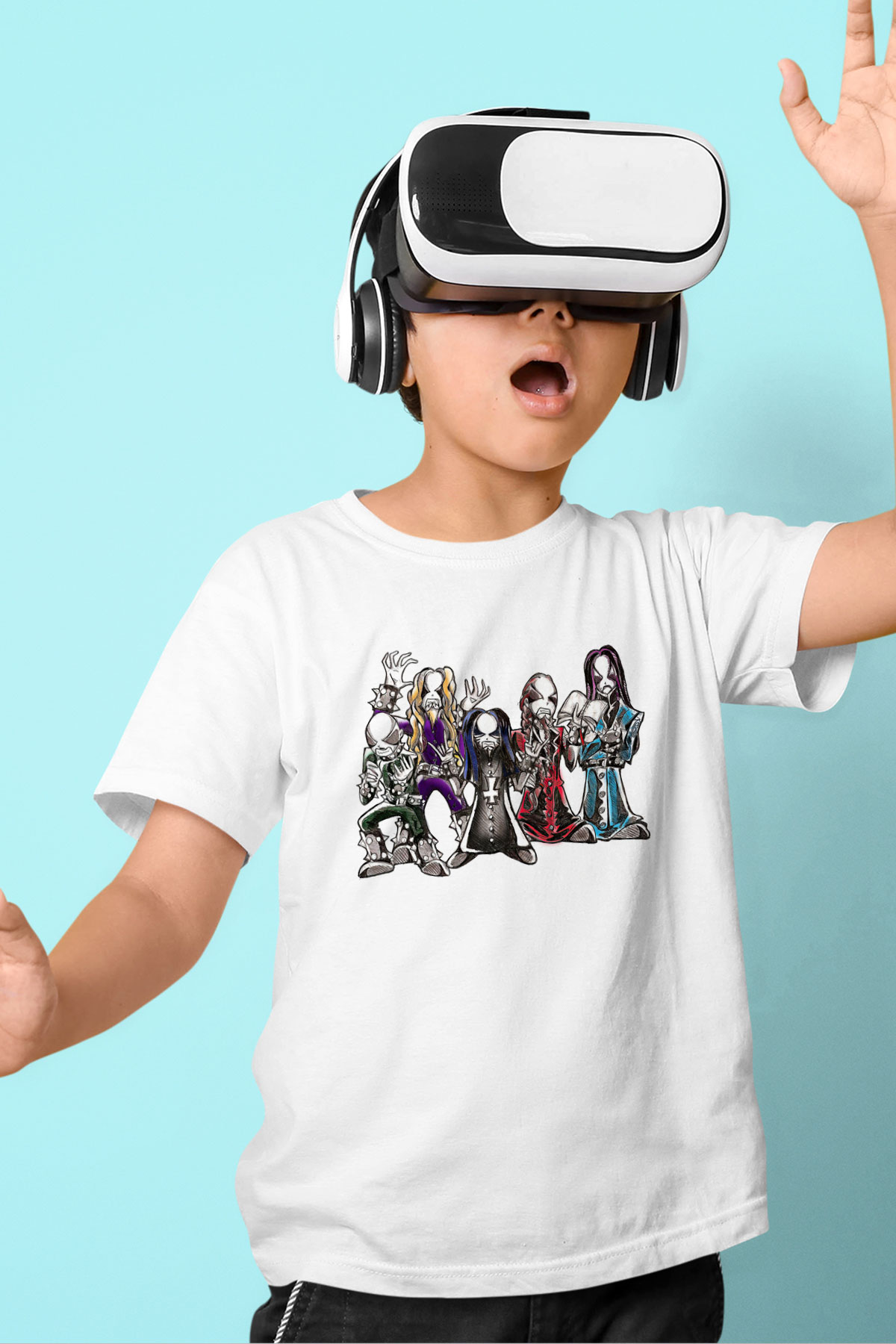 Dimmu Borgir Baskılı Beyaz Unisex Beyaz Çocuk Tişört - Tshirt