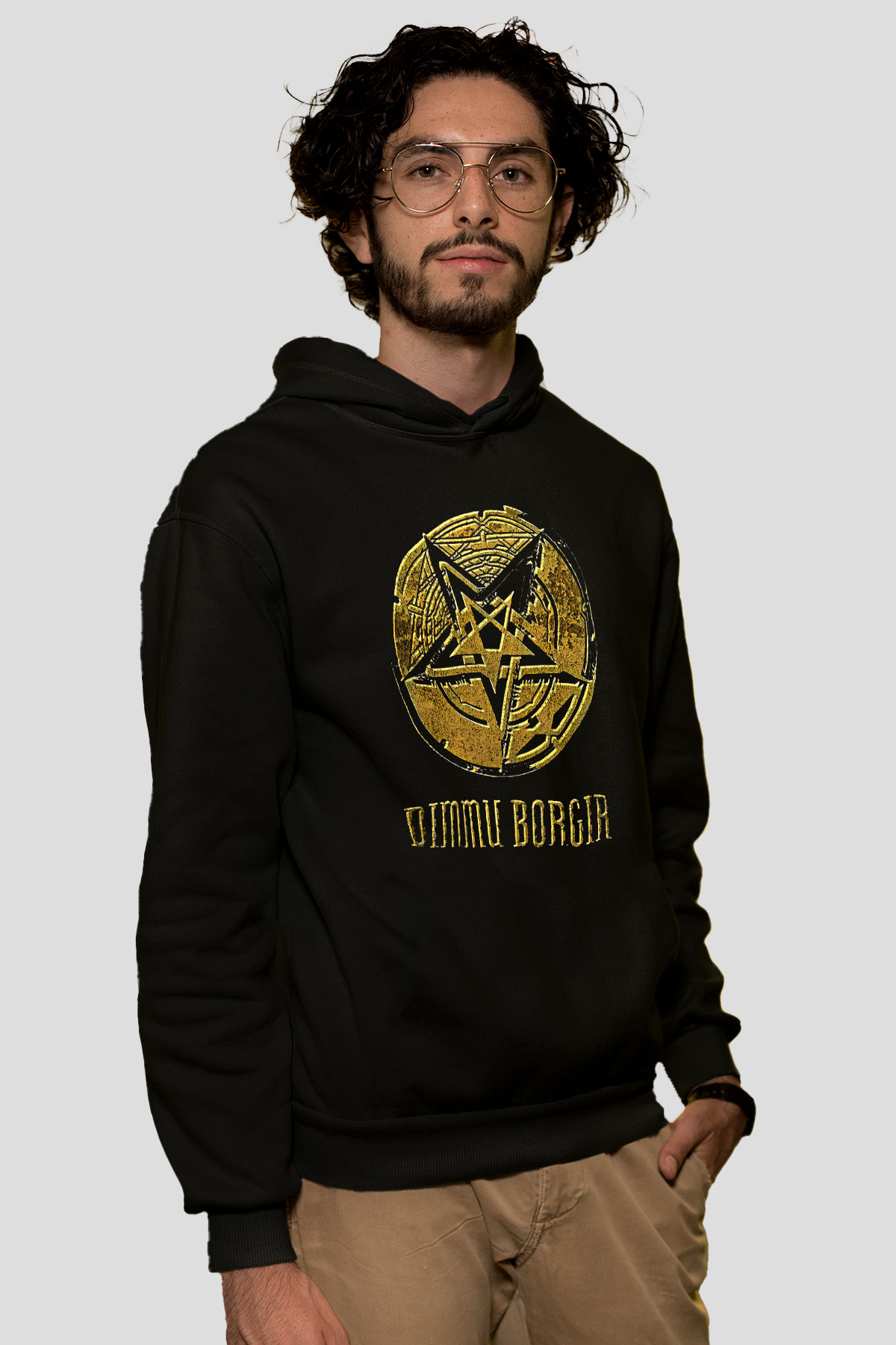 Dimmu Borgir Baskılı Unisex Siyah Kapüşonlu Sweatshirt