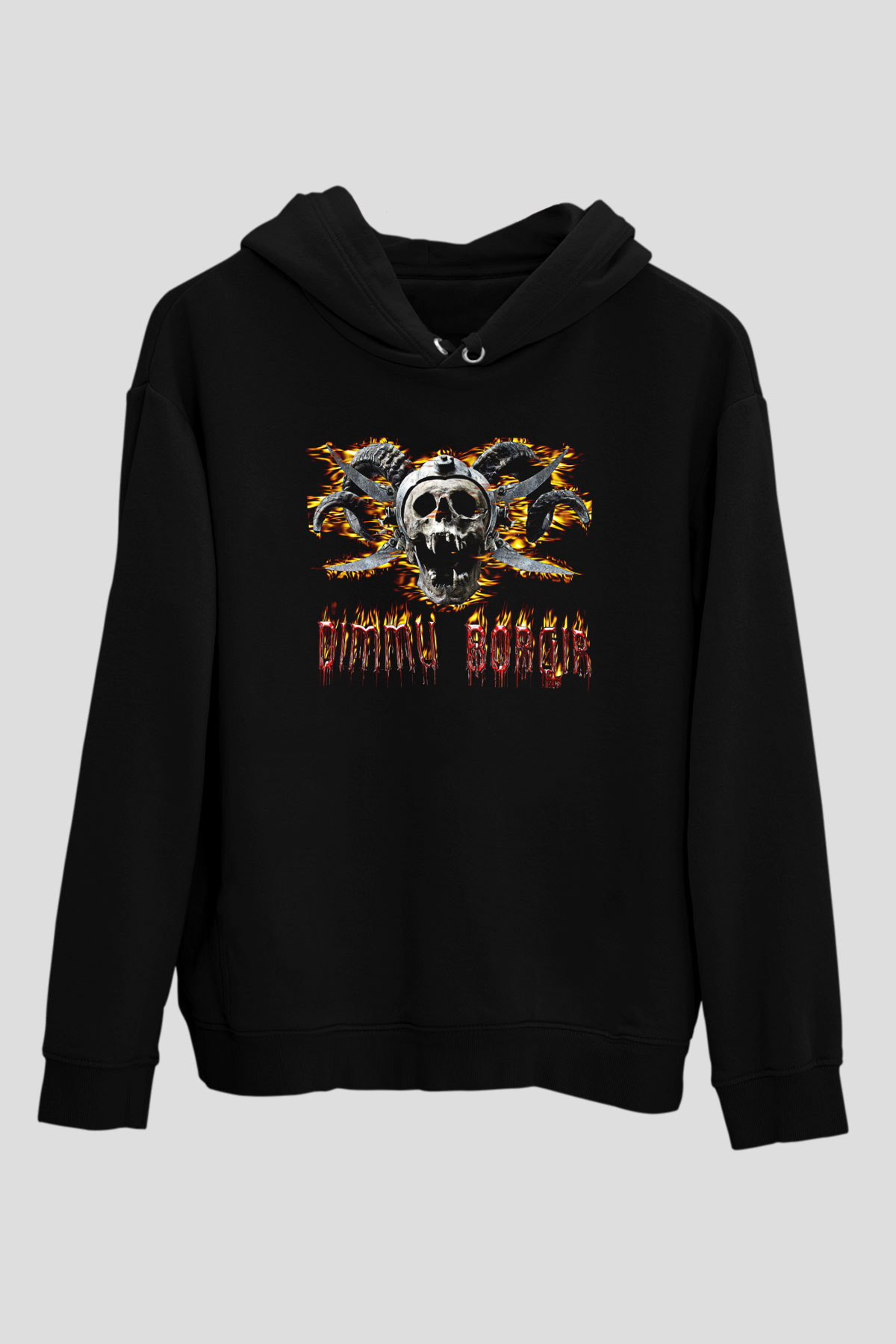 Dimmu Borgir Baskılı Unisex Siyah Kapüşonlu Sweatshirt