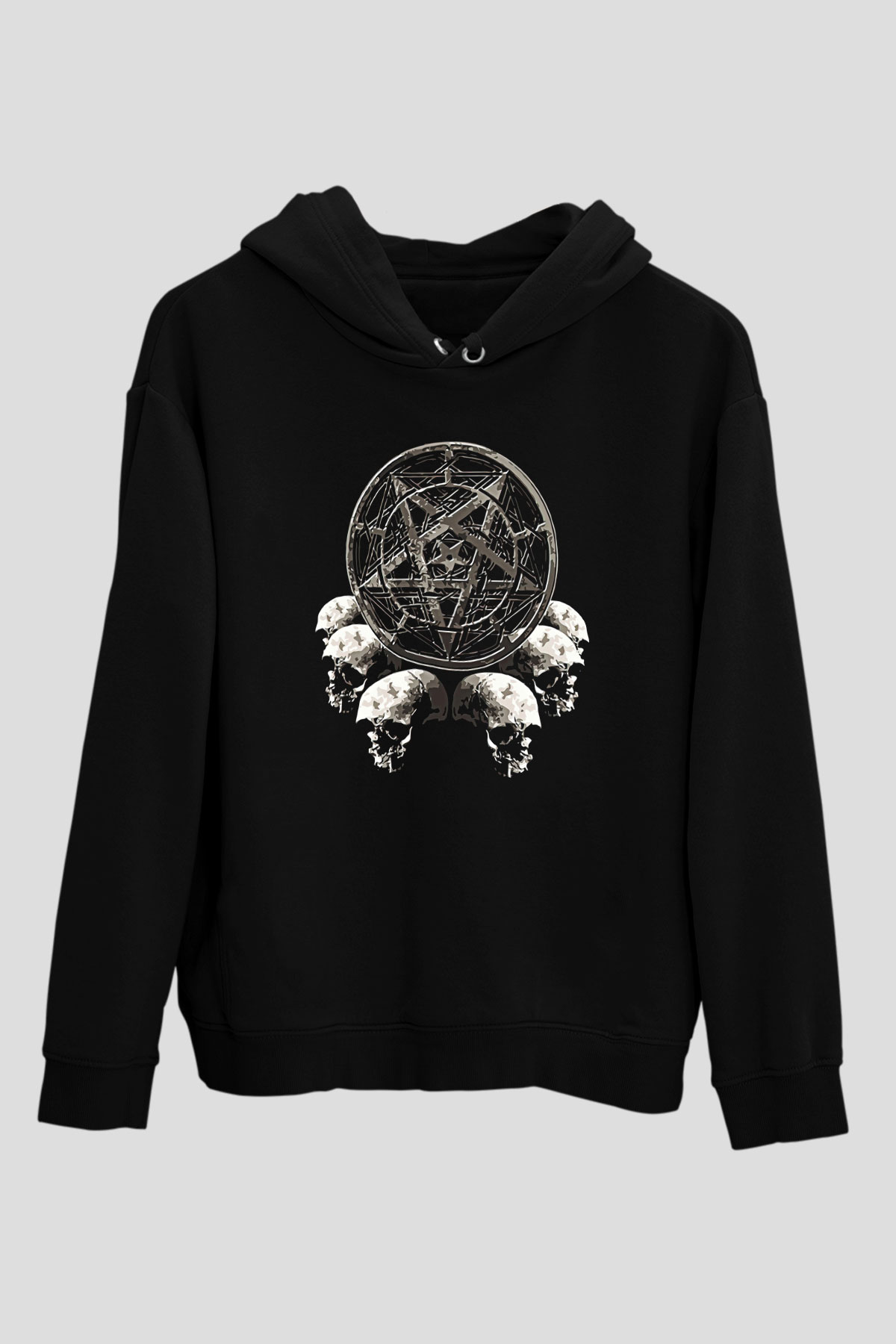 Dimmu Borgir Baskılı Unisex Siyah Kapüşonlu Sweatshirt
