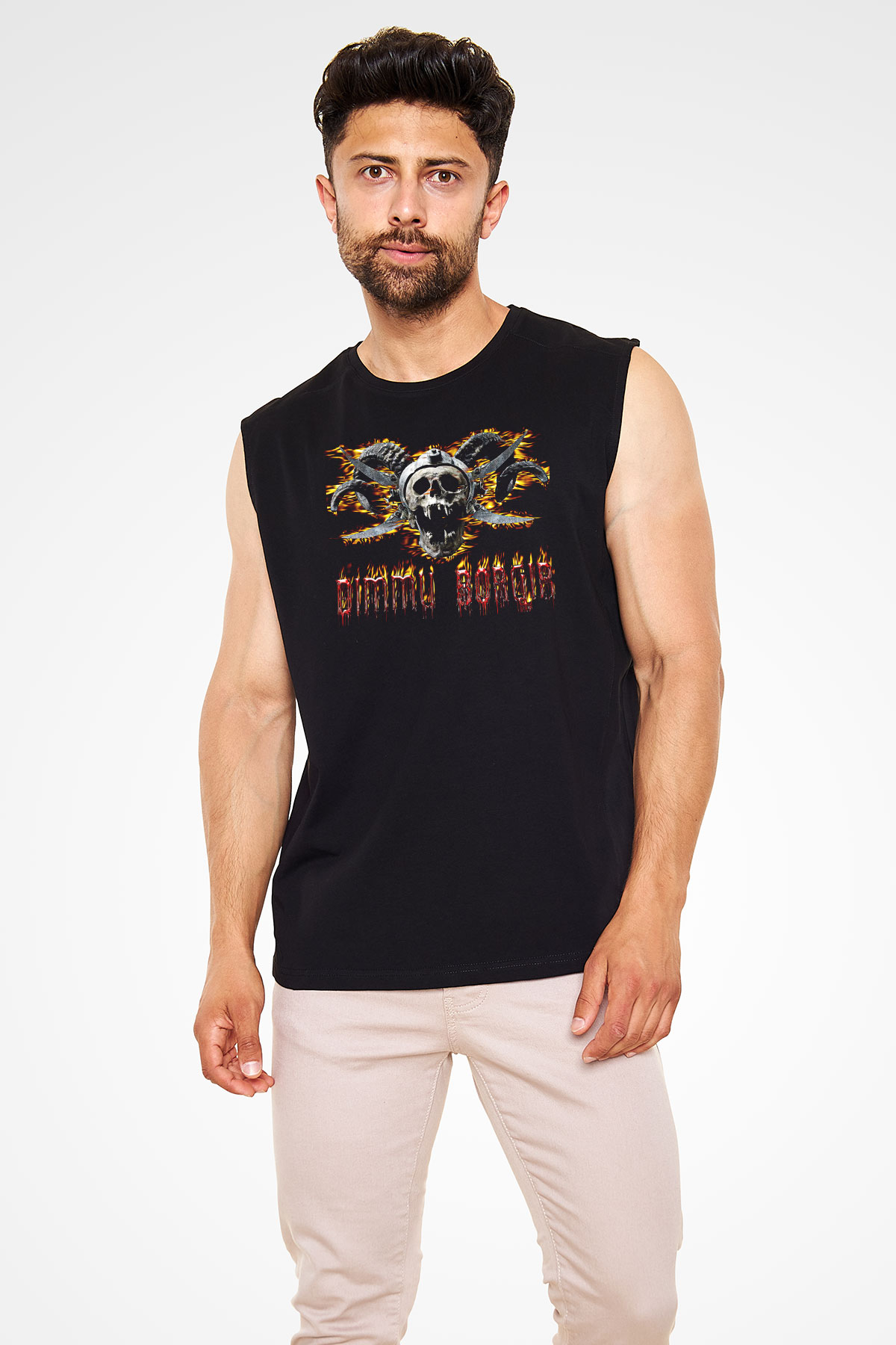 Dimmu Borgir Baskılı Unisex Siyah Kolsuz Tişört - Tshirt