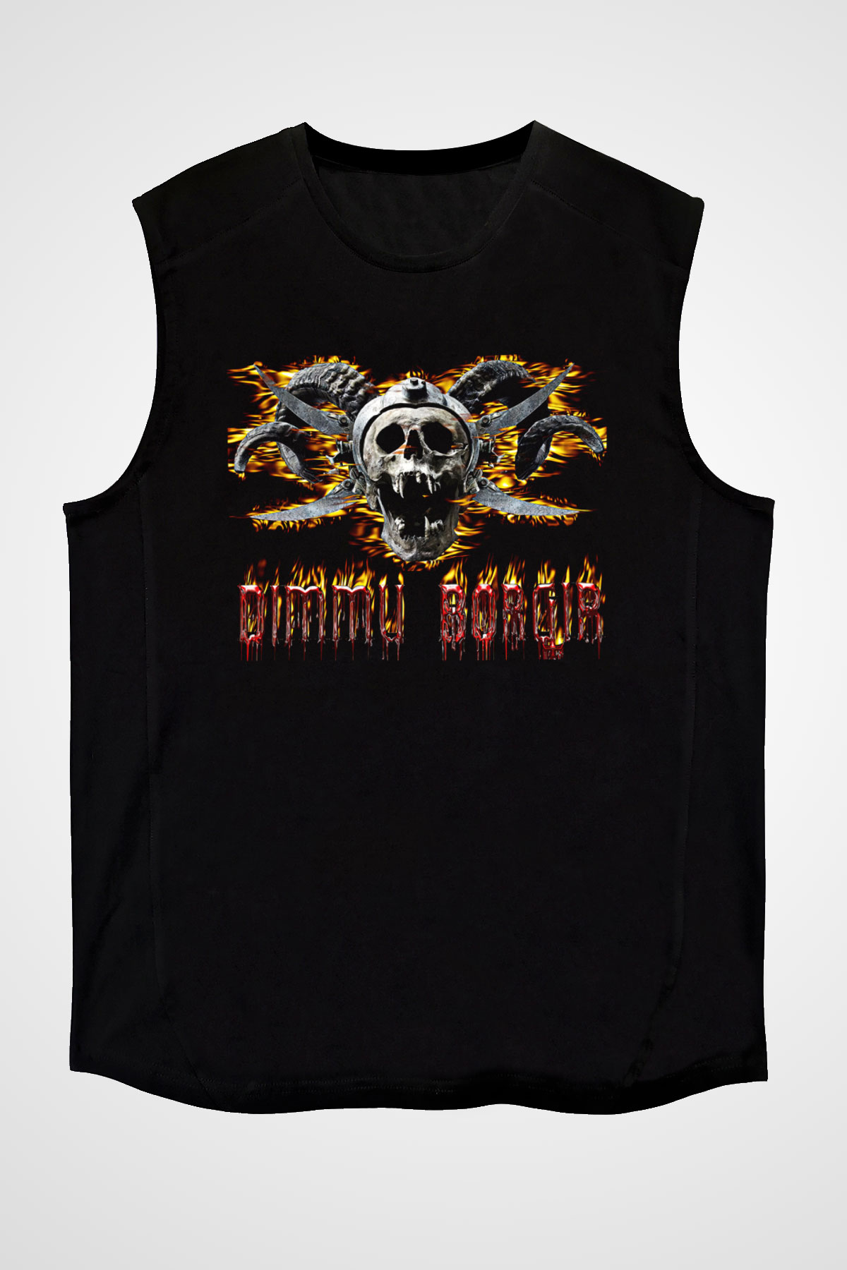 Dimmu Borgir Baskılı Unisex Siyah Kolsuz Tişört - Tshirt