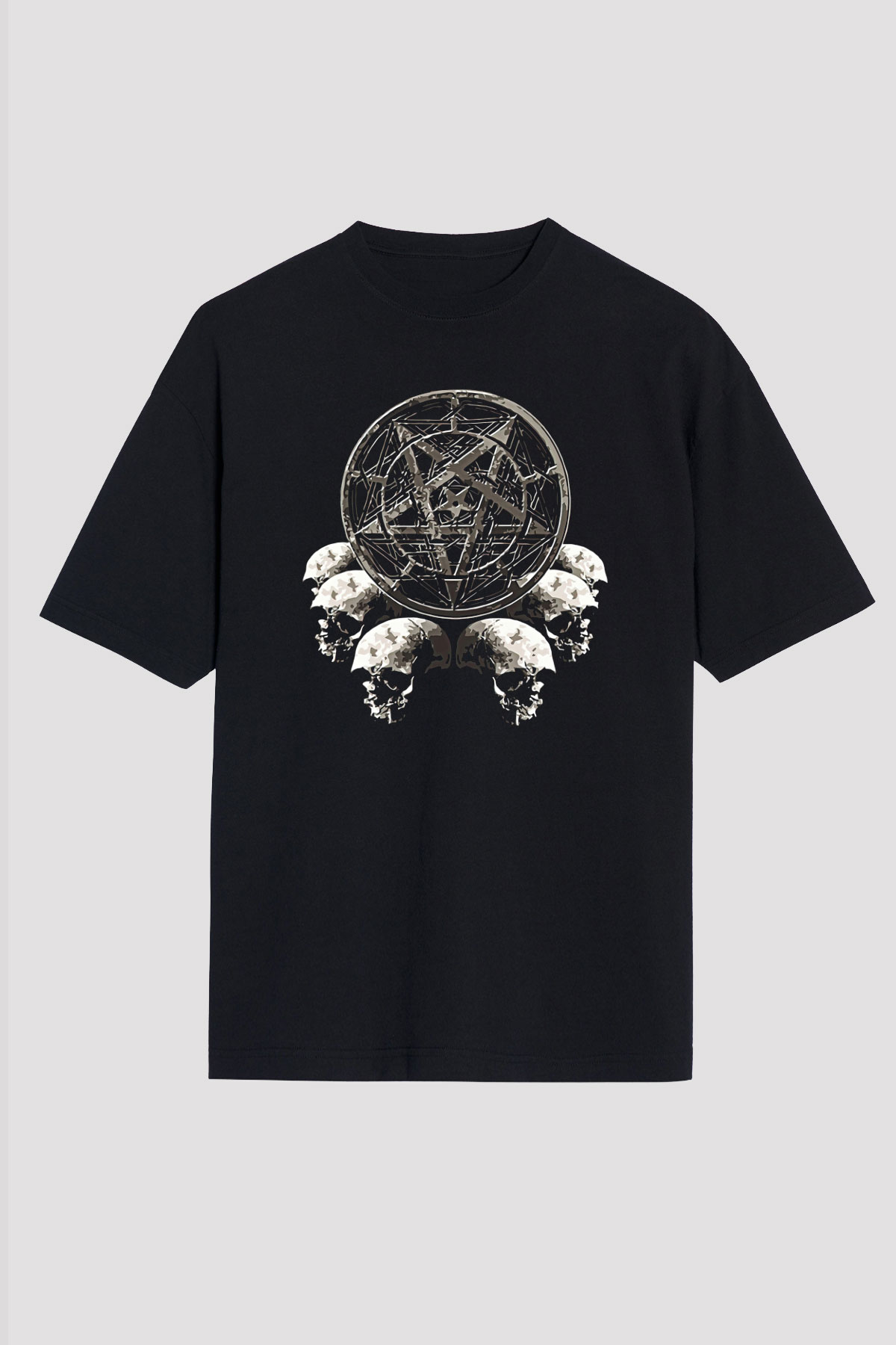 Dimmu Borgir Baskılı Unisex Siyah Oversize Tişört - Tshirt