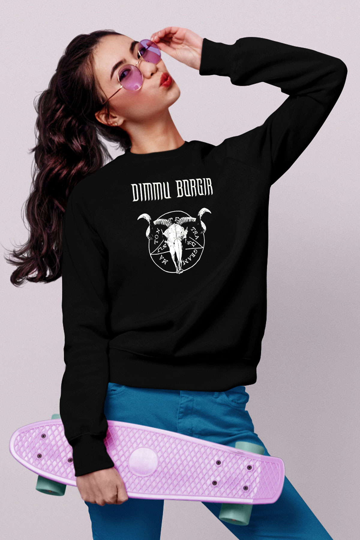 Dimmu Borgir Baskılı Unisex Siyah Sweatshirt