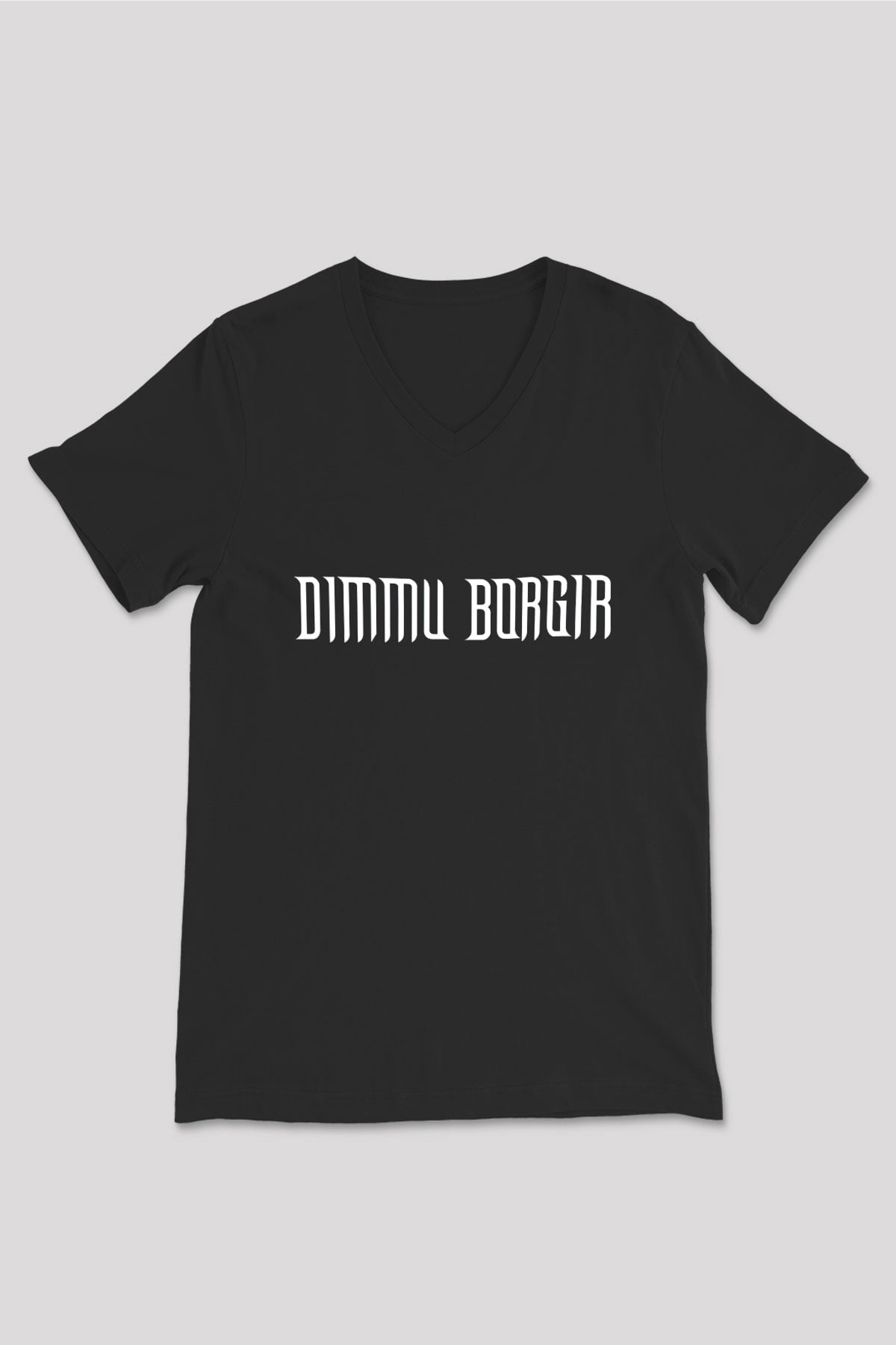 Dimmu Borgir Baskılı Unisex Siyah V Yaka Tişört - Tshirt
