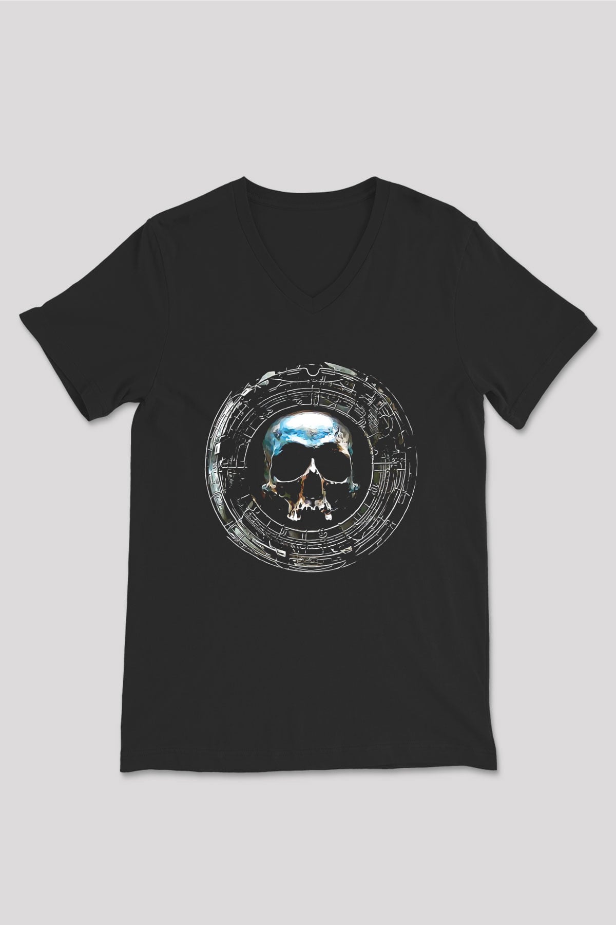 Dimmu Borgir Baskılı Unisex Siyah V Yaka Tişört - Tshirt