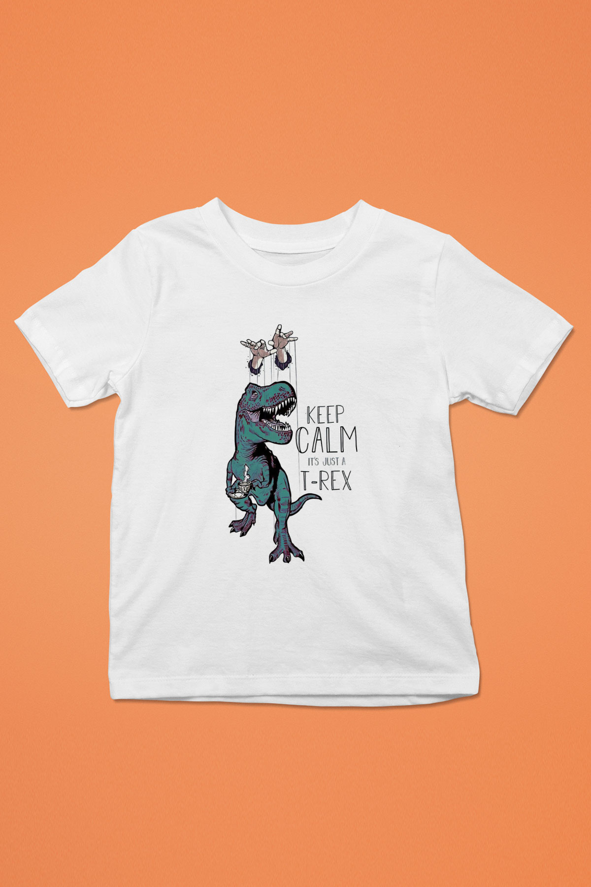Dinozor Beyaz Unisex Çocuk Tişört
