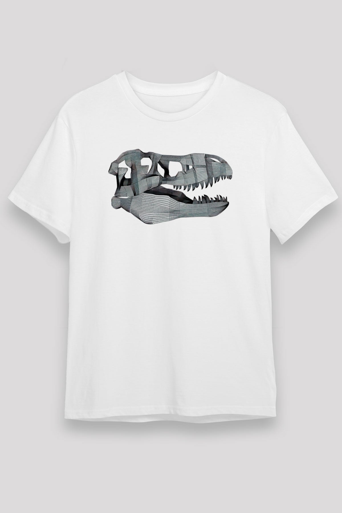 Dinozor Beyaz Unisex Tişört T-Shirt - TişörtFabrikası