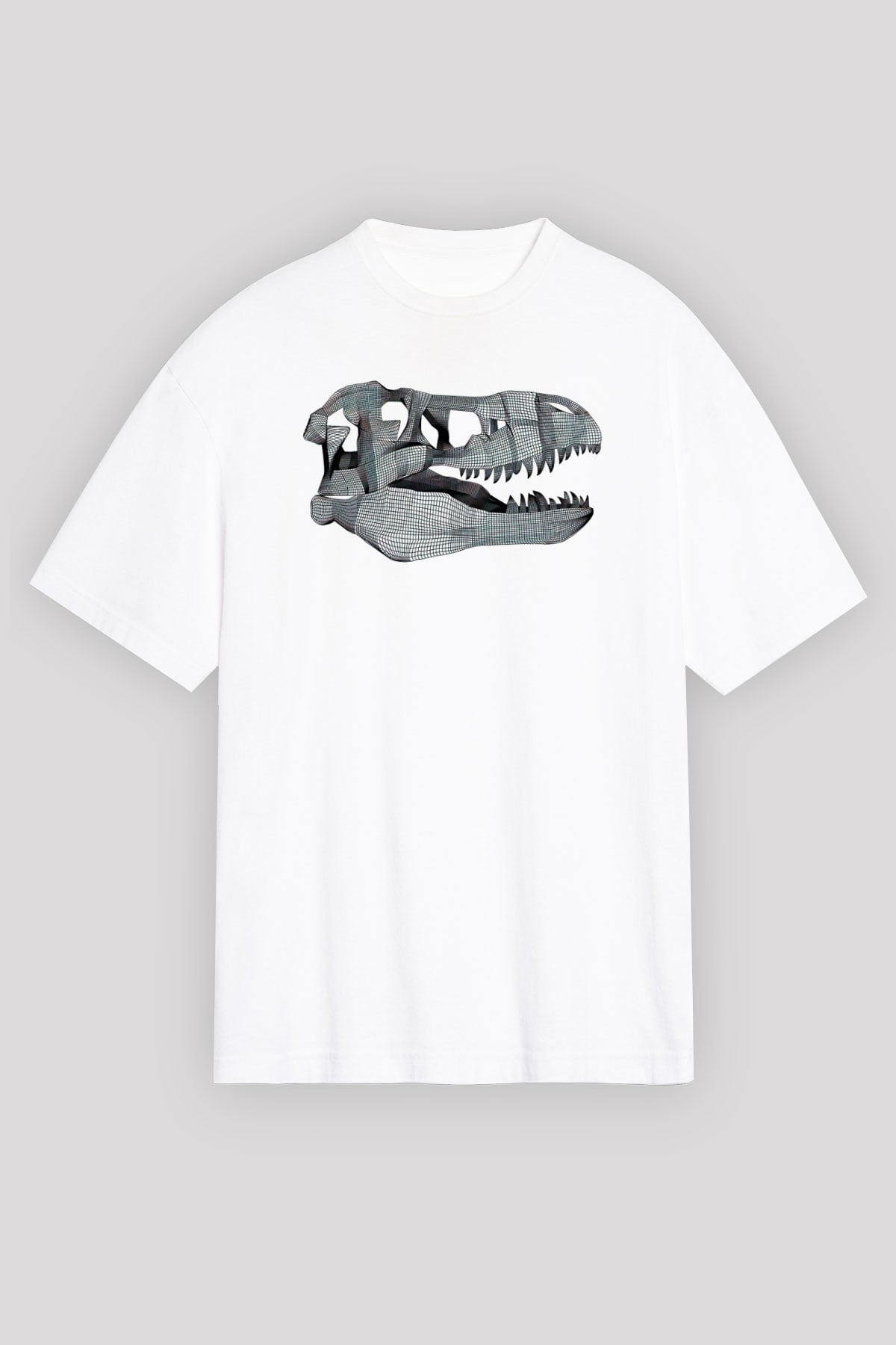 Dinozor Beyaz Oversize Tişört Oversize T-shirt - TişörtFabrikası