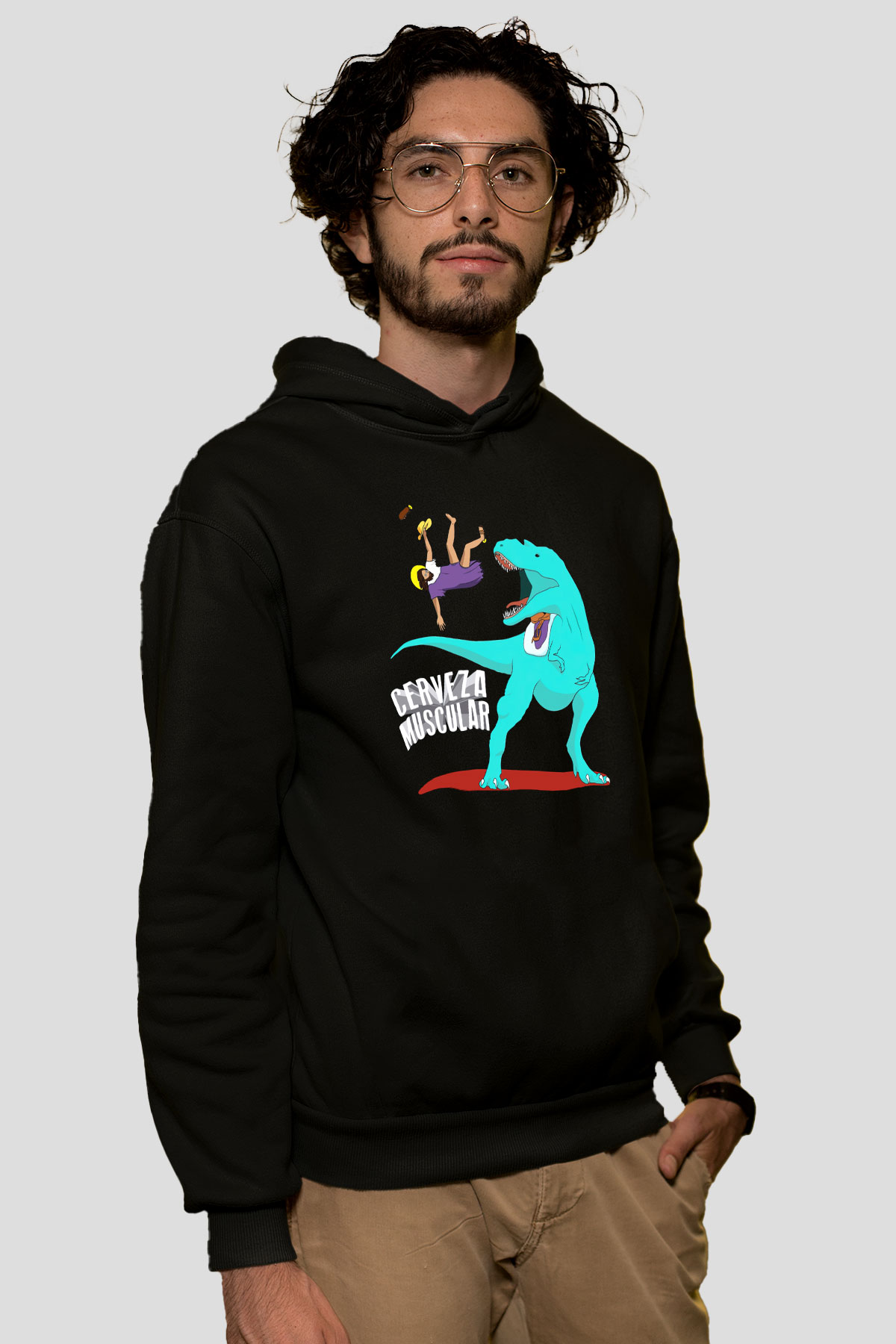 Dinozor Siyah Unisex Hoodie