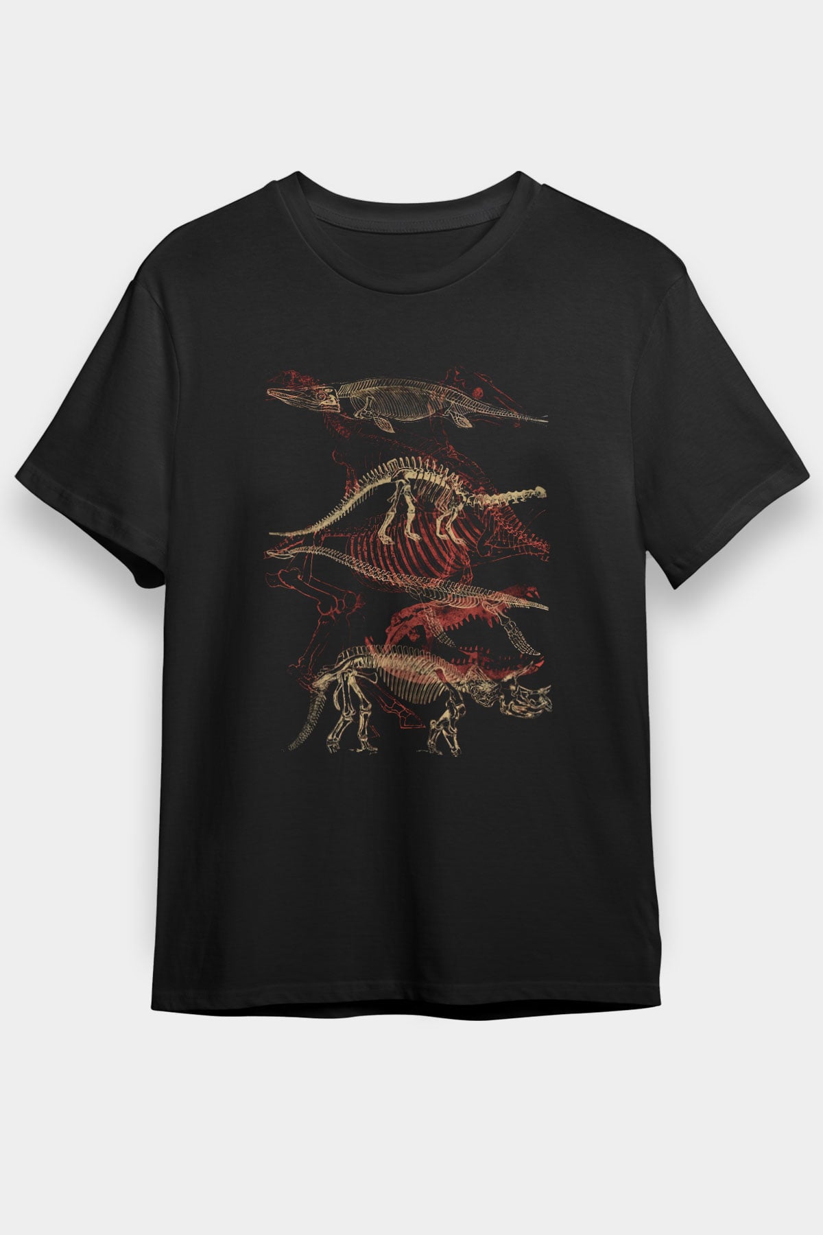 Dinozor Siyah Unisex Tişört T-Shirt - TişörtFabrikası