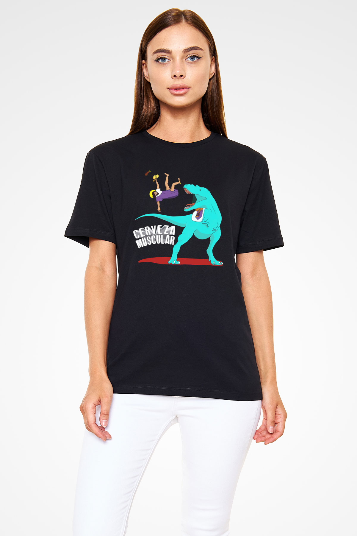 Dinozor Siyah Unisex Tişört T-Shirt - TişörtFabrikası