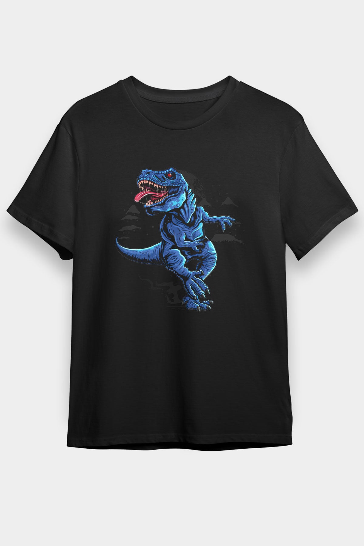 Dinozor Siyah Unisex Tişört T-Shirt - TişörtFabrikası