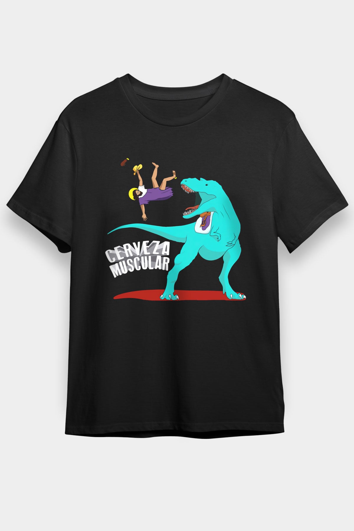 Dinozor Siyah Unisex Tişört T-Shirt - TişörtFabrikası