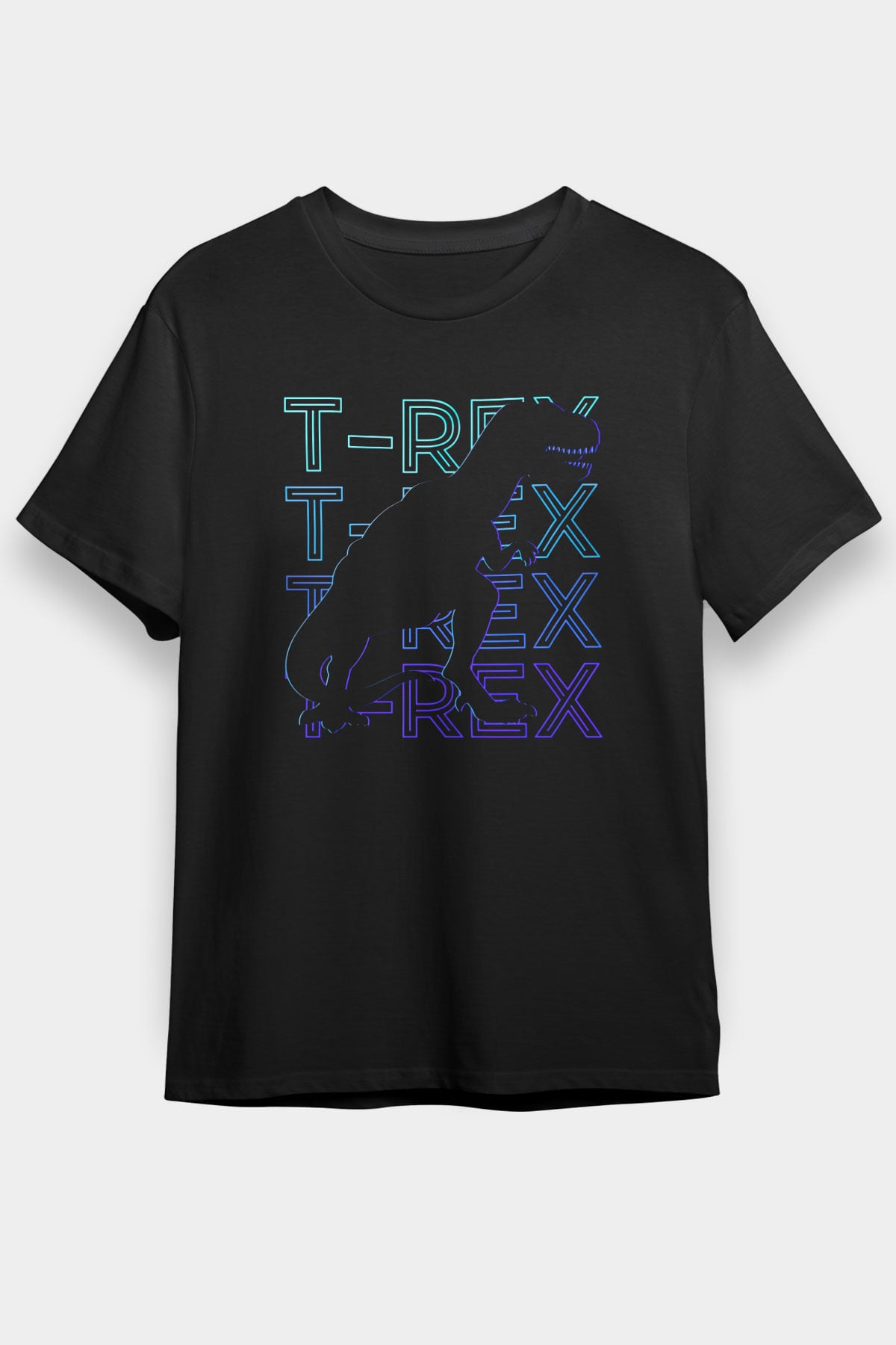 Dinozor Siyah Unisex Tişört T-Shirt - TişörtFabrikası