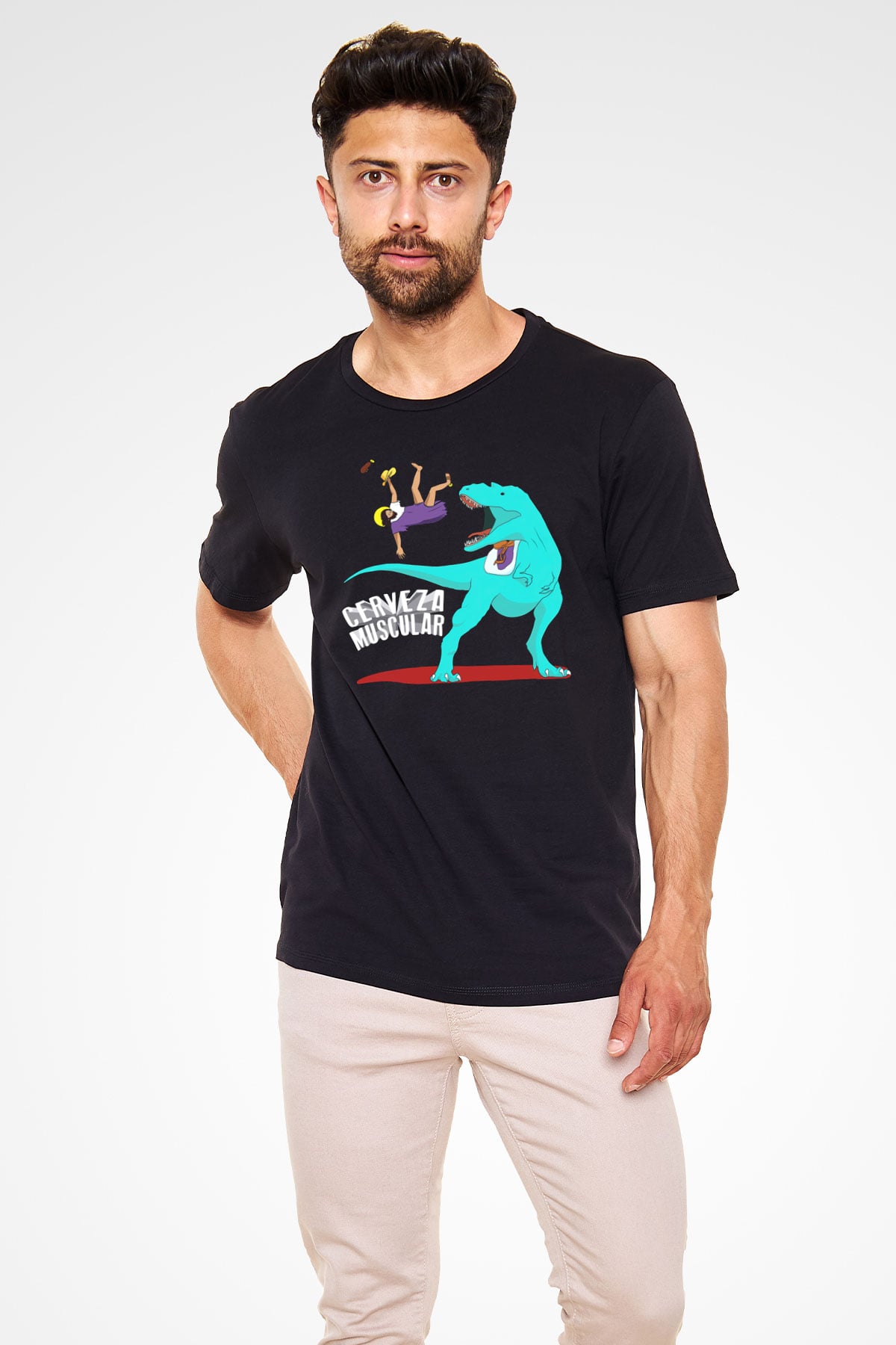 Dinozor Siyah Unisex Tişört T-Shirt - TişörtFabrikası