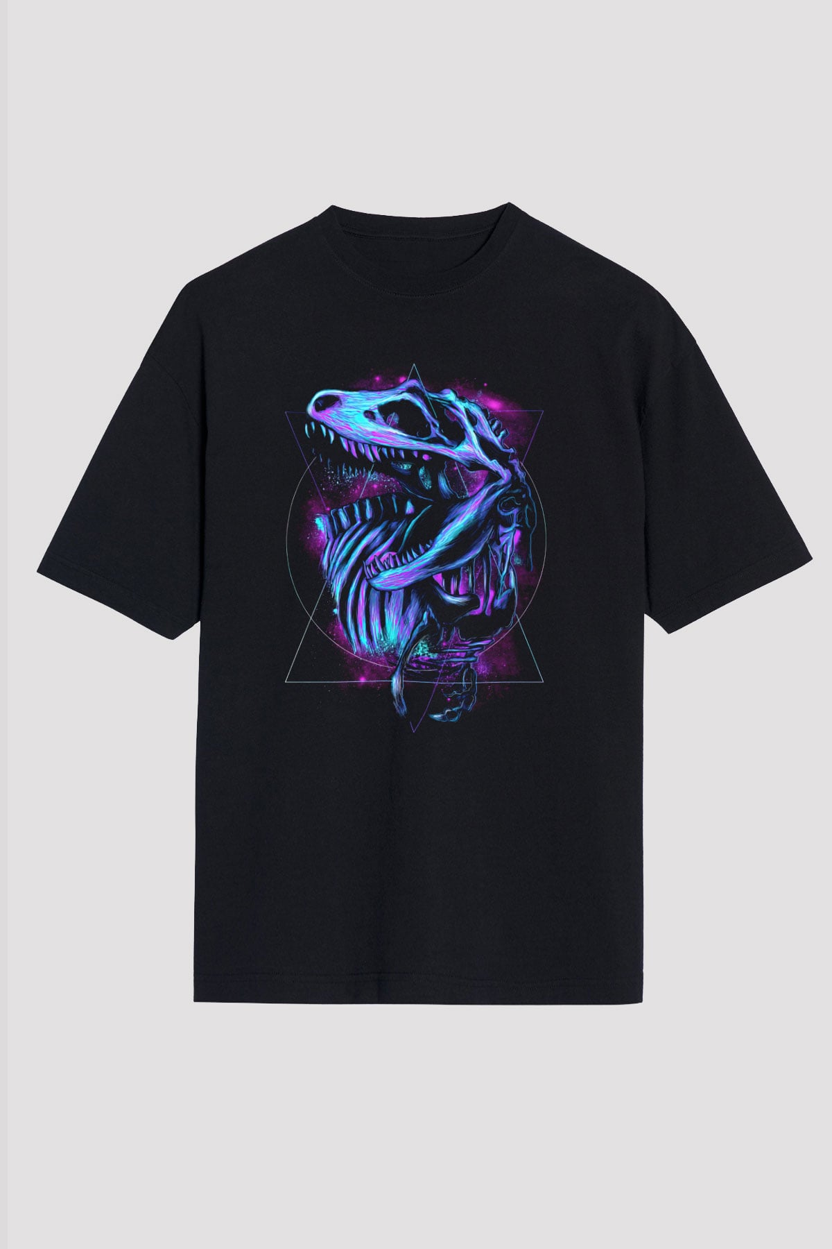 Dinozor Siyah Oversize Tişört Oversize T-shirt - TişörtFabrikası