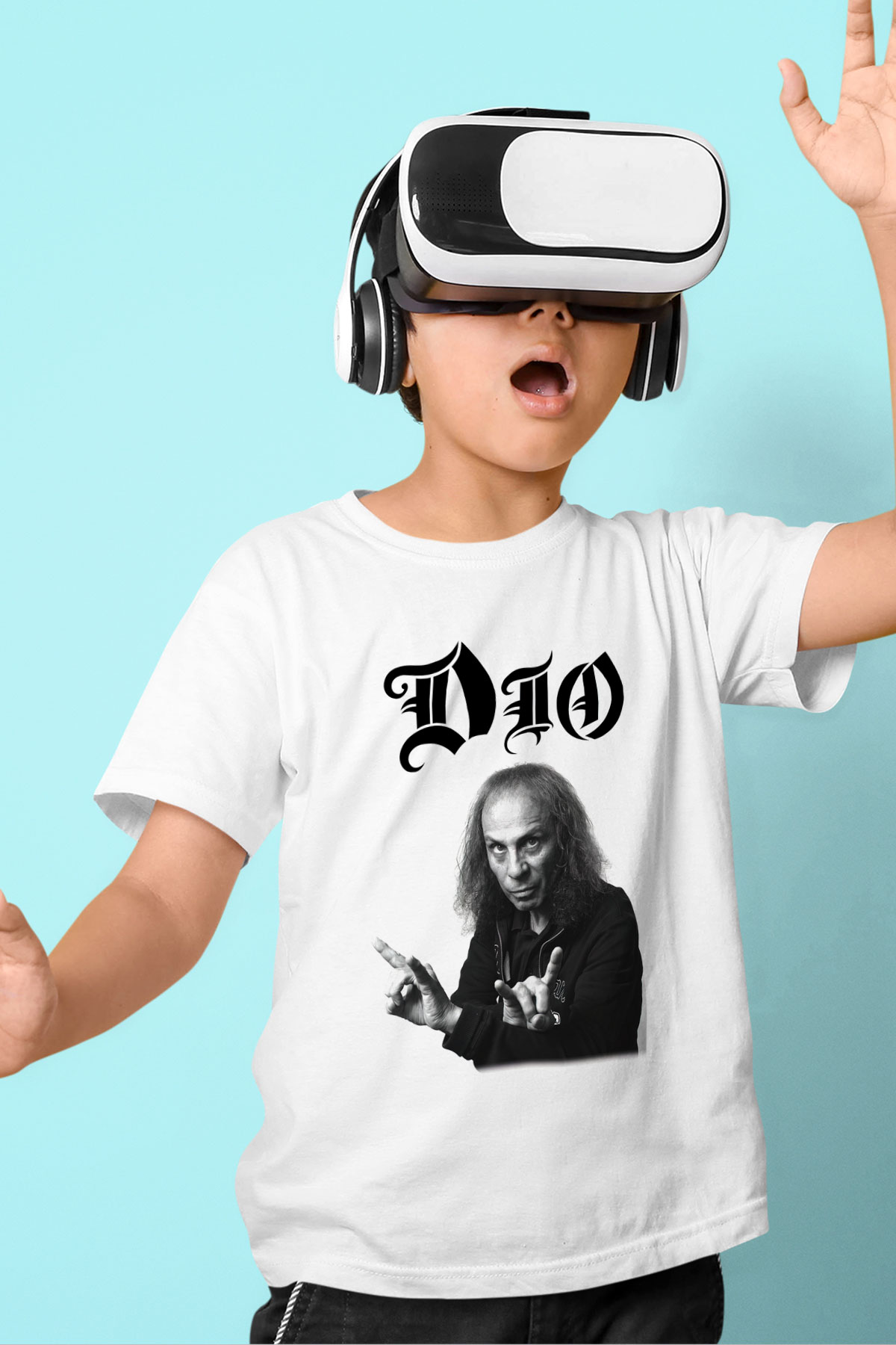 Dio Baskılı Beyaz Unisex Çocuk Tişört