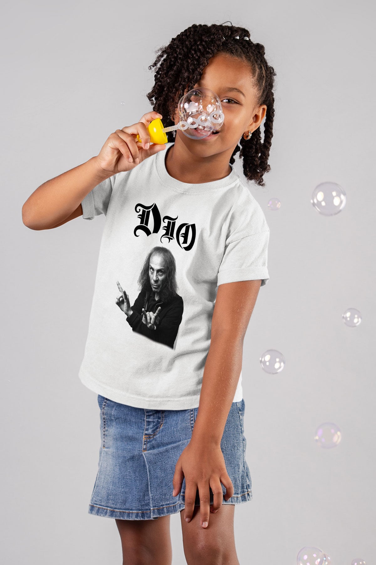 Dio Baskılı Beyaz Unisex Çocuk Tişört