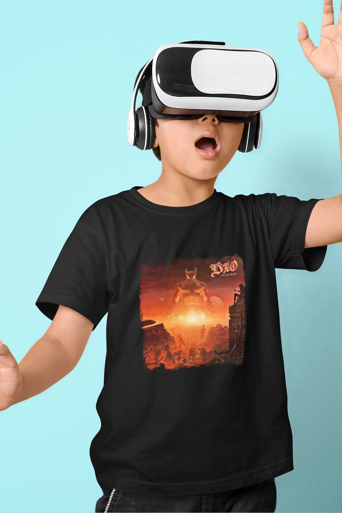 Dio Baskılı Unisex Siyah Çocuk Tişört