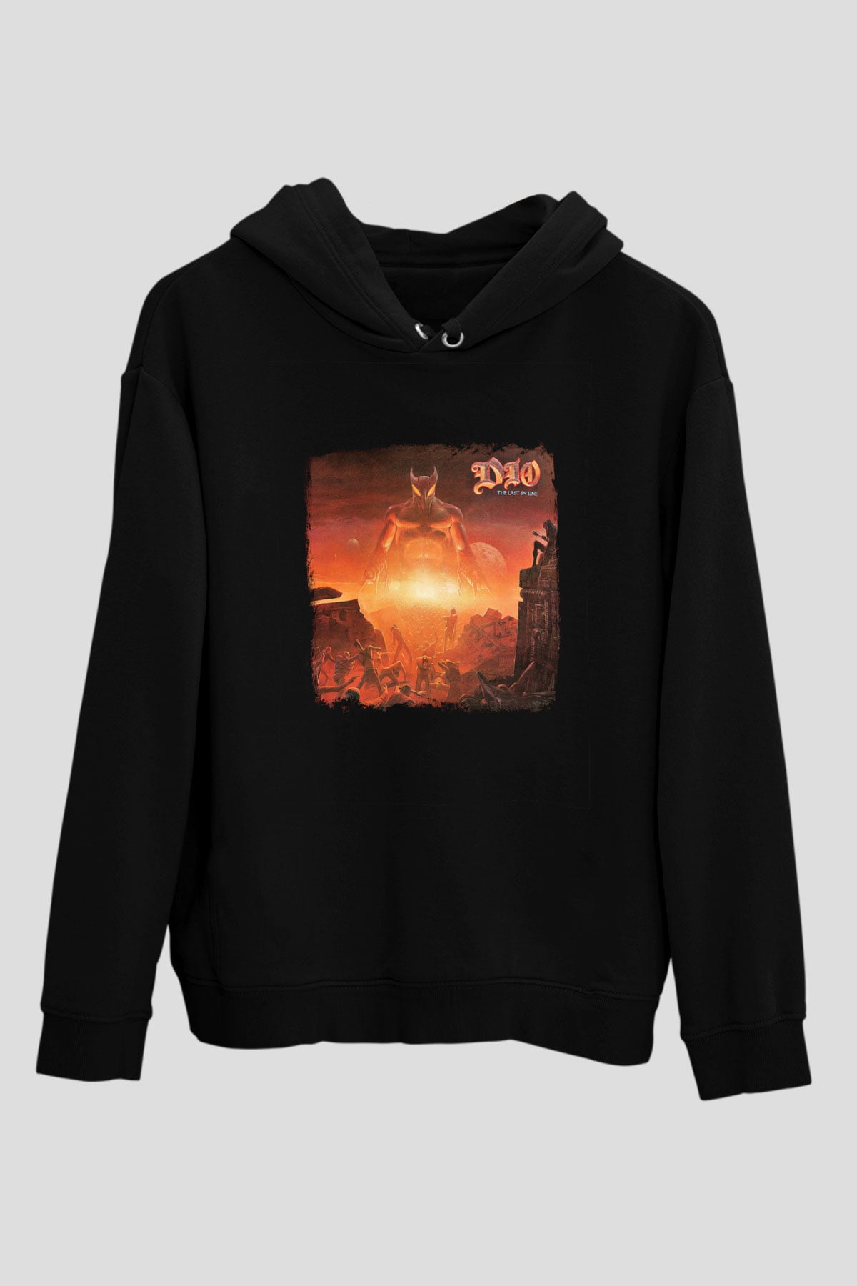 Dio Baskılı Unisex Siyah Hoodie