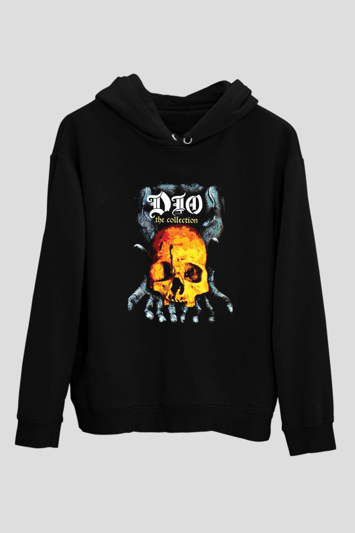 Dio Baskılı Unisex Siyah Hoodie