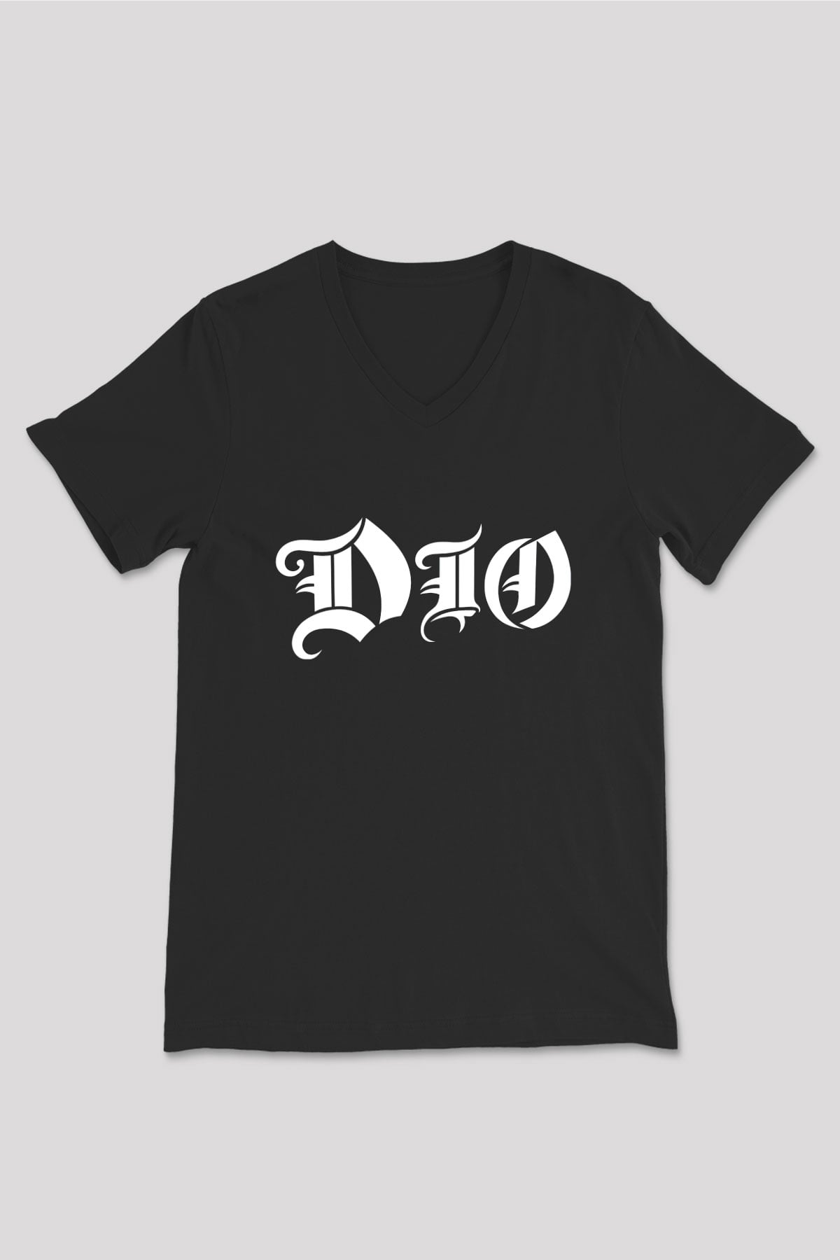 Dio Siyah Unisex V Yaka Tişört T-Shirt