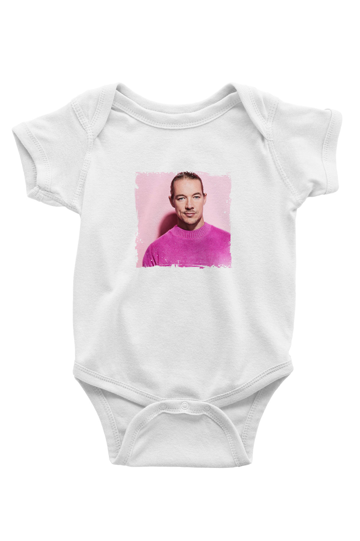 Diplo Baskılı Beyaz Bebek Body - Zıbın