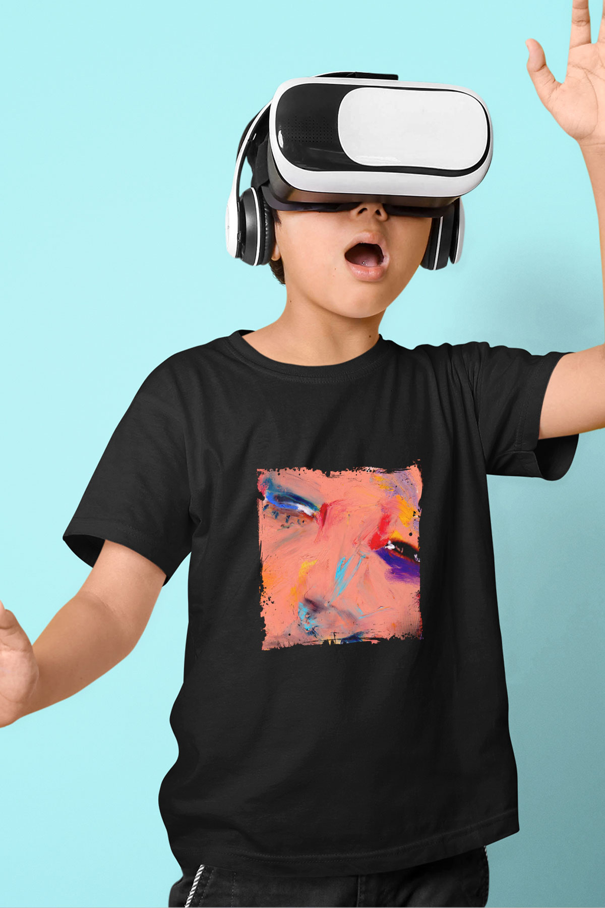 Diplo Baskılı Unisex Siyah Çocuk Tişört