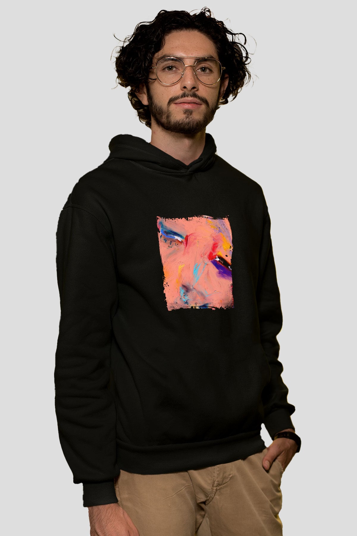Diplo Baskılı Unisex Siyah Hoodie