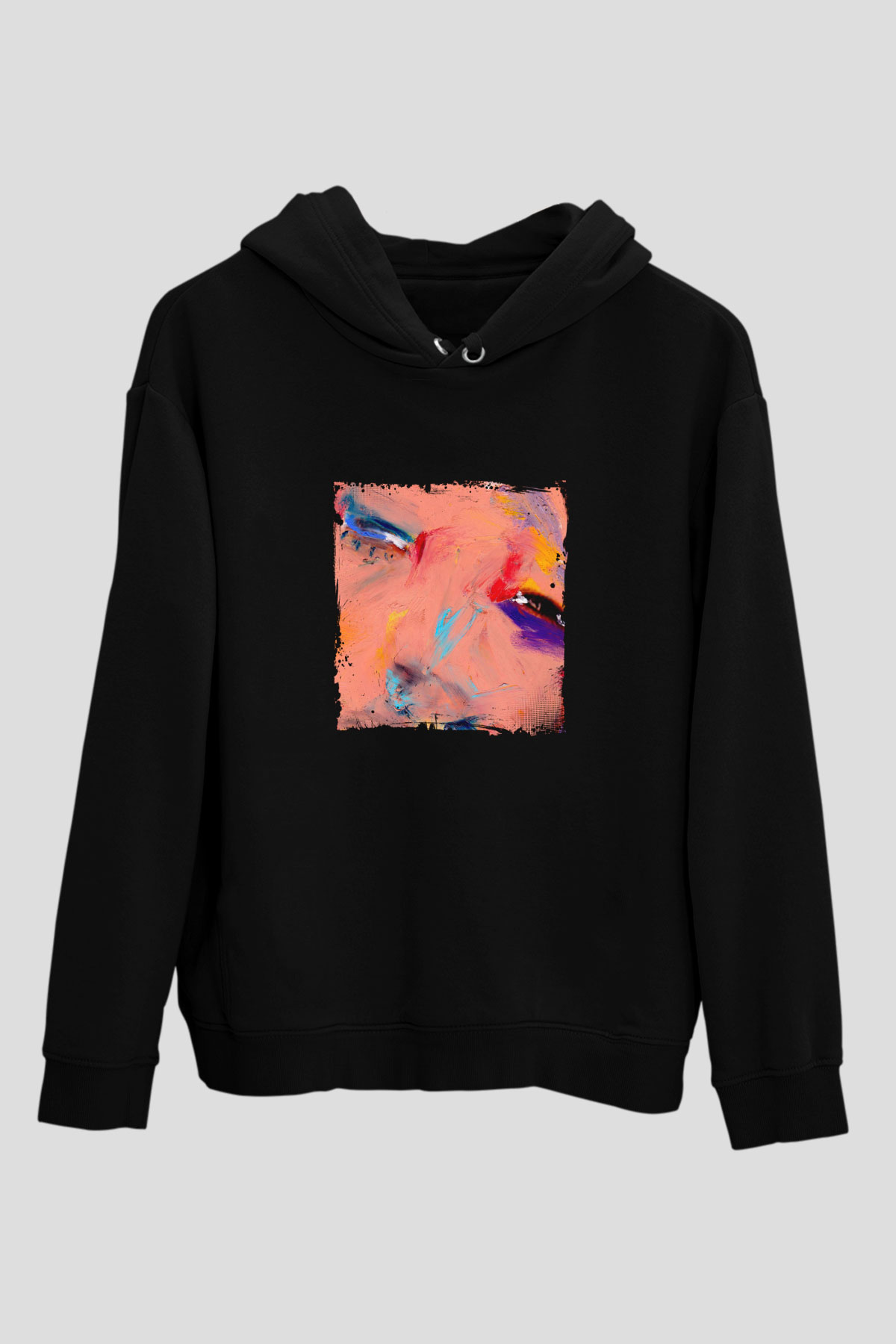 Diplo Baskılı Unisex Siyah Hoodie