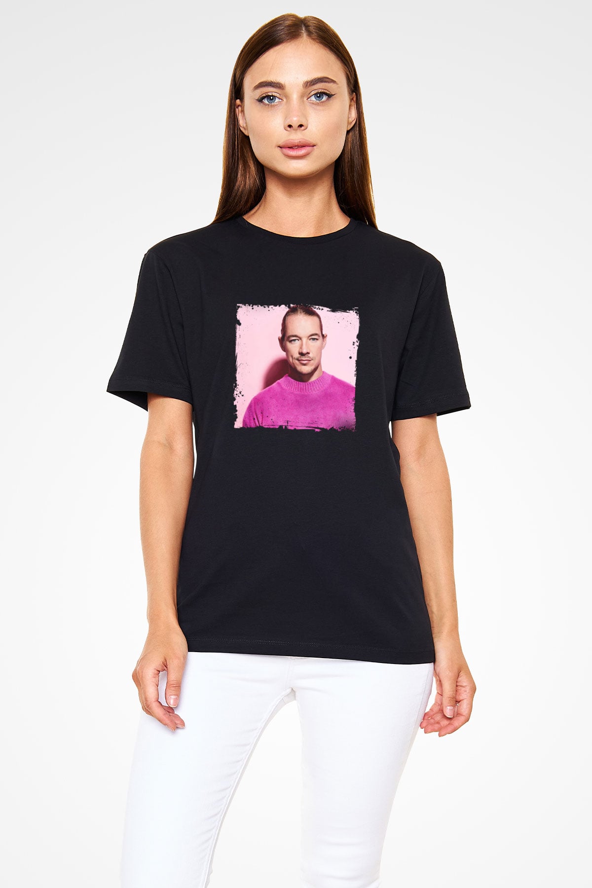 Diplo Baskılı Unisex Siyah Tişört