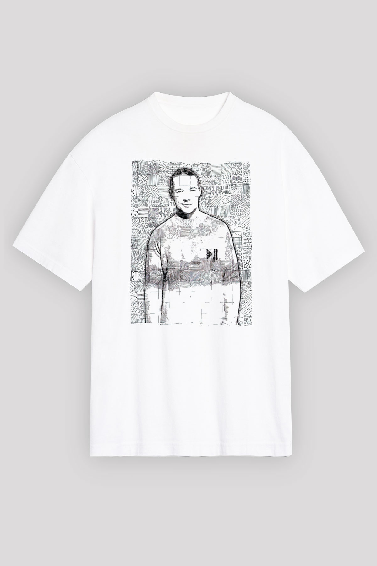 Diplo Beyaz Oversize Tişört Oversize T-shirt - TişörtFabrikası