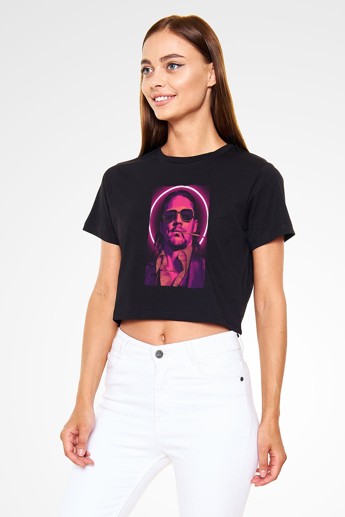 Diplo Siyah  Crop Top Tişört