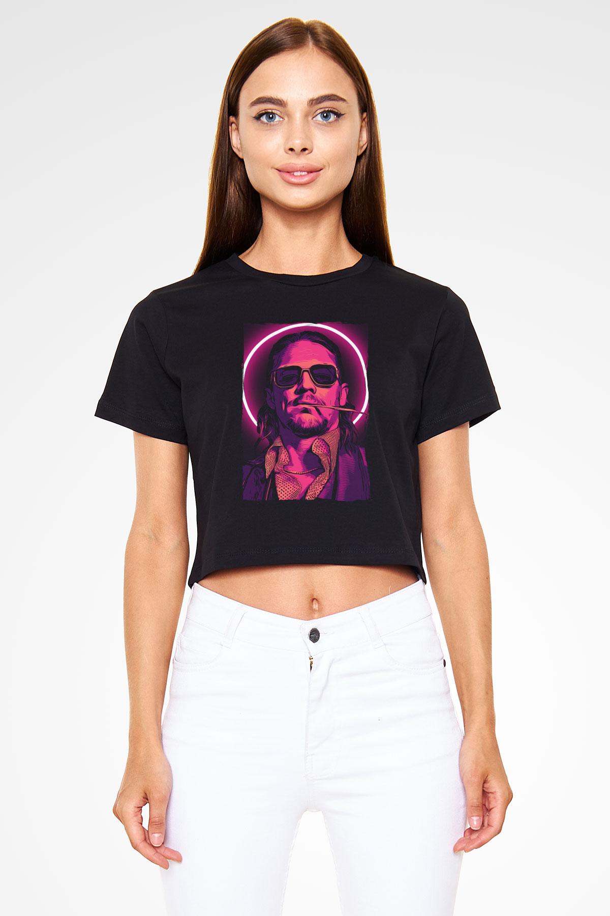 Diplo Siyah  Crop Top Tişört