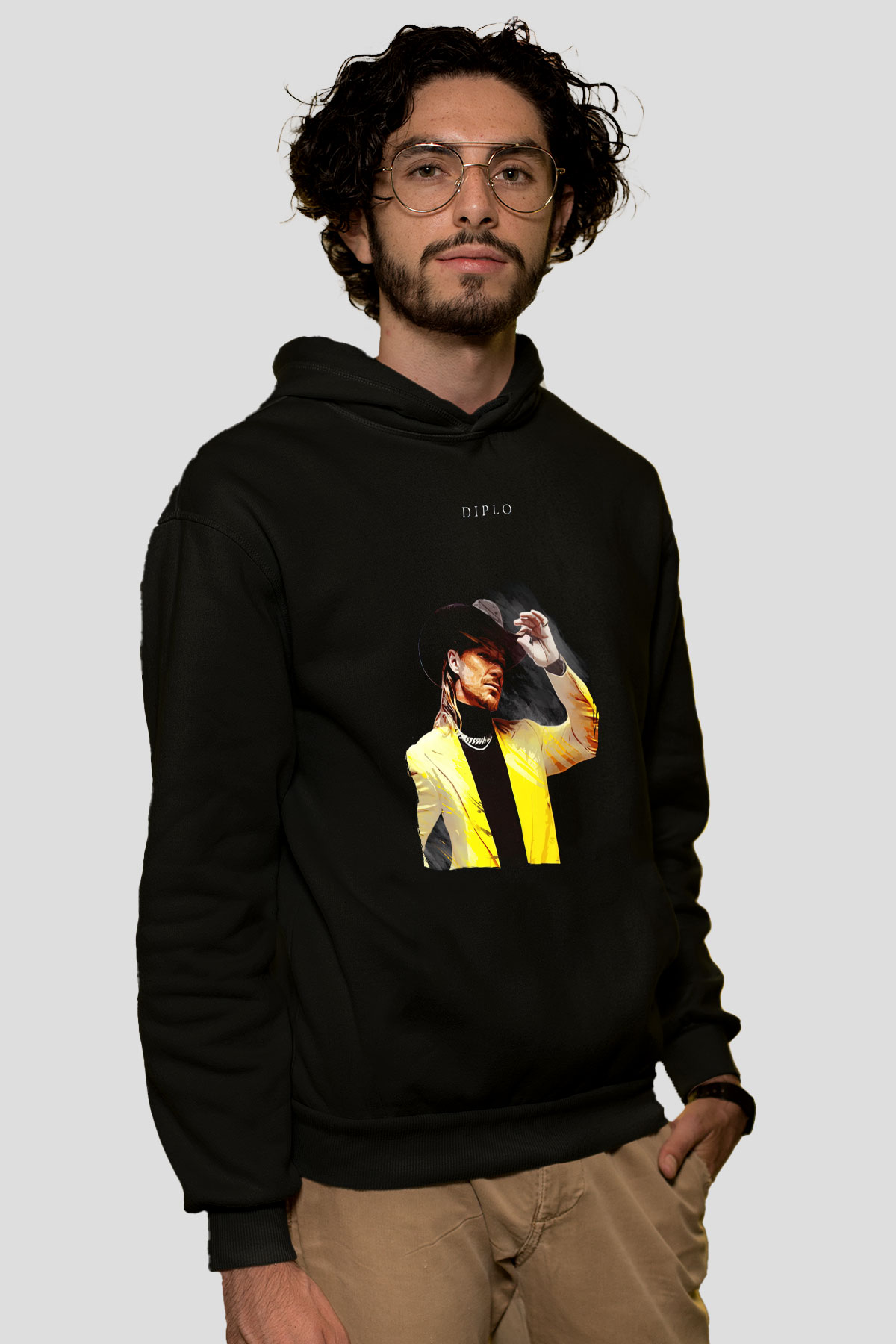 Diplo Siyah Unisex Kapüşonlu Sweatshirt