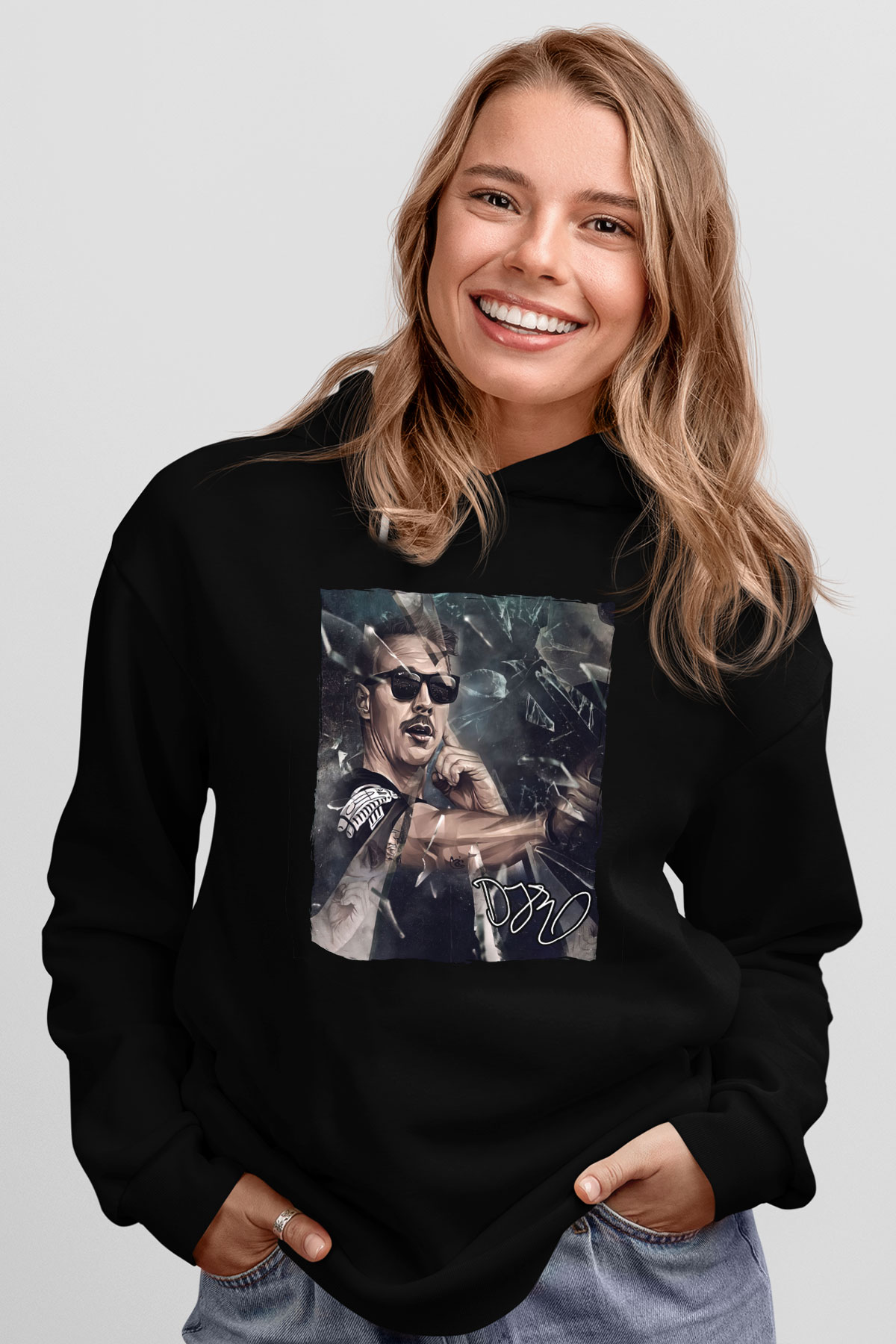 Diplo Siyah Unisex Kapüşonlu Sweatshirt