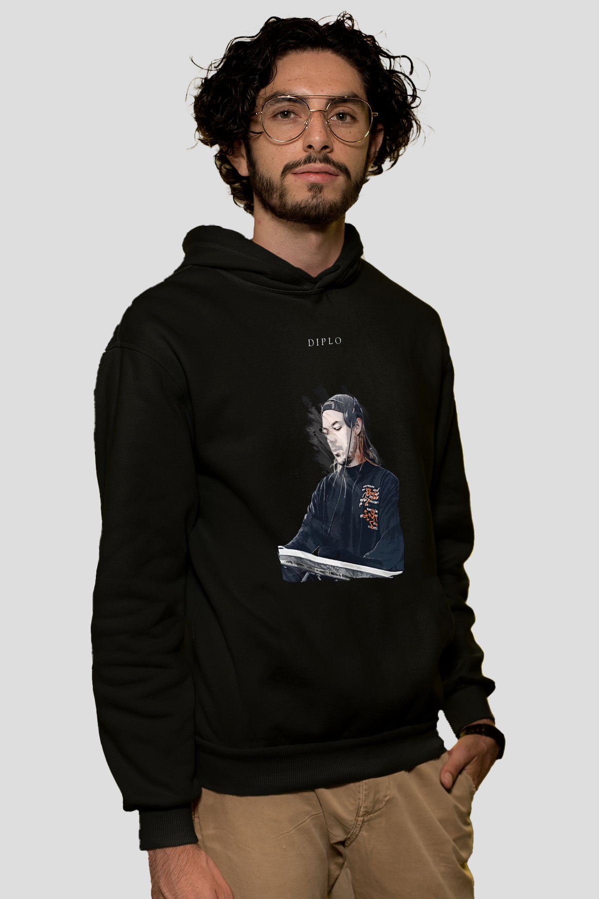 Diplo Siyah Unisex Kapüşonlu Sweatshirt