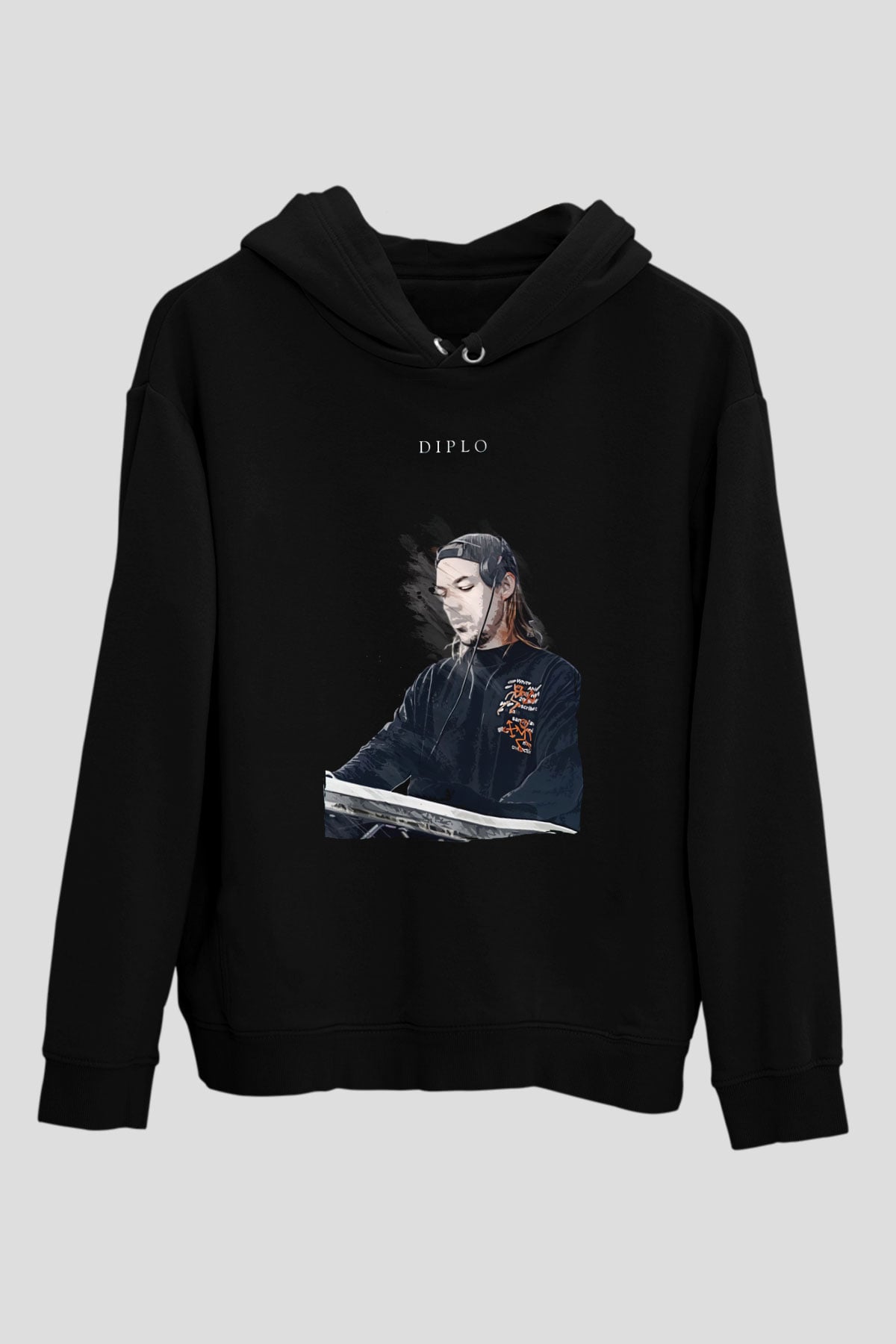 Diplo Siyah Unisex Kapüşonlu Sweatshirt