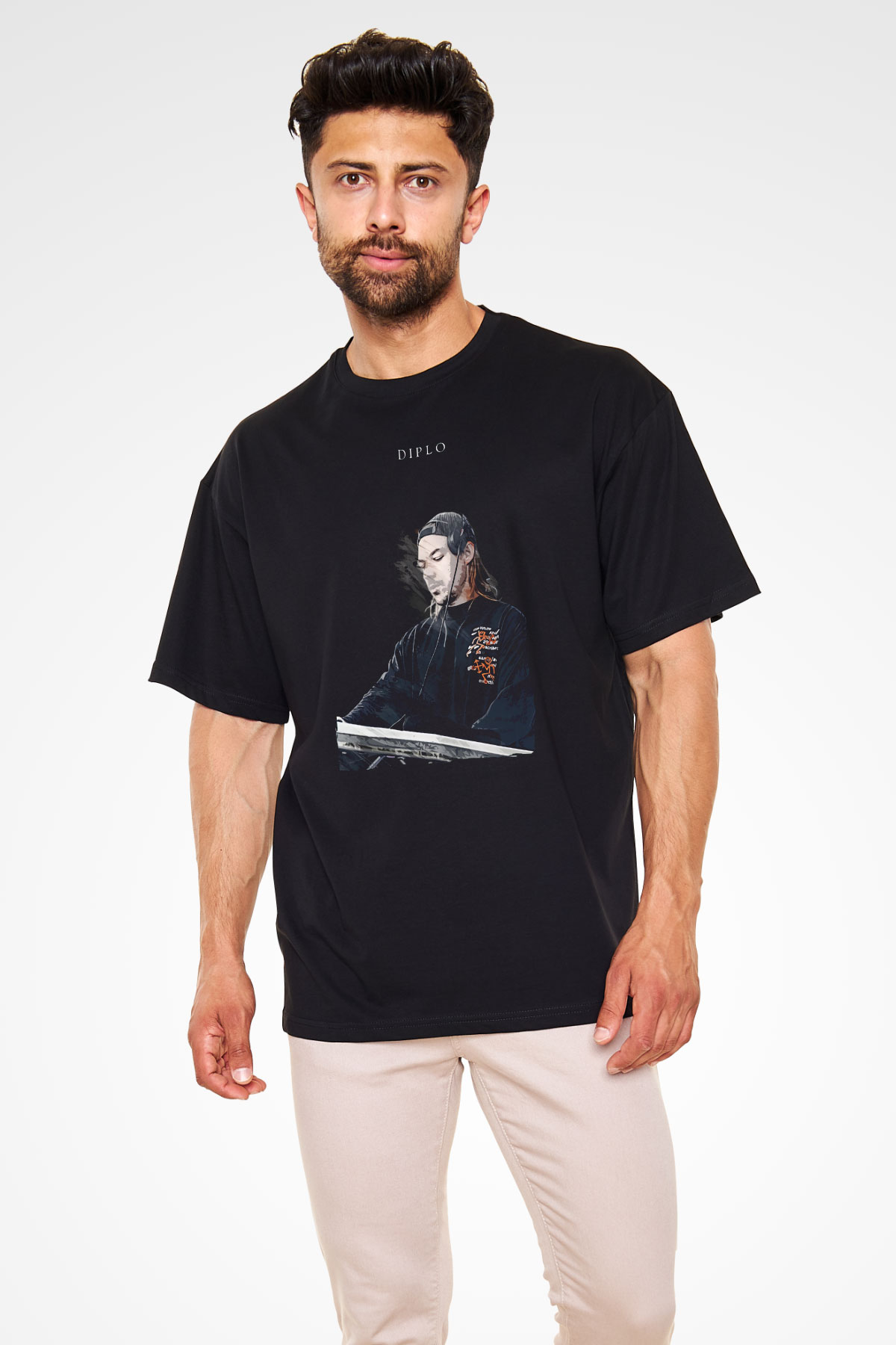 Diplo Siyah Oversize Tişört Oversize T-shirt - TişörtFabrikası