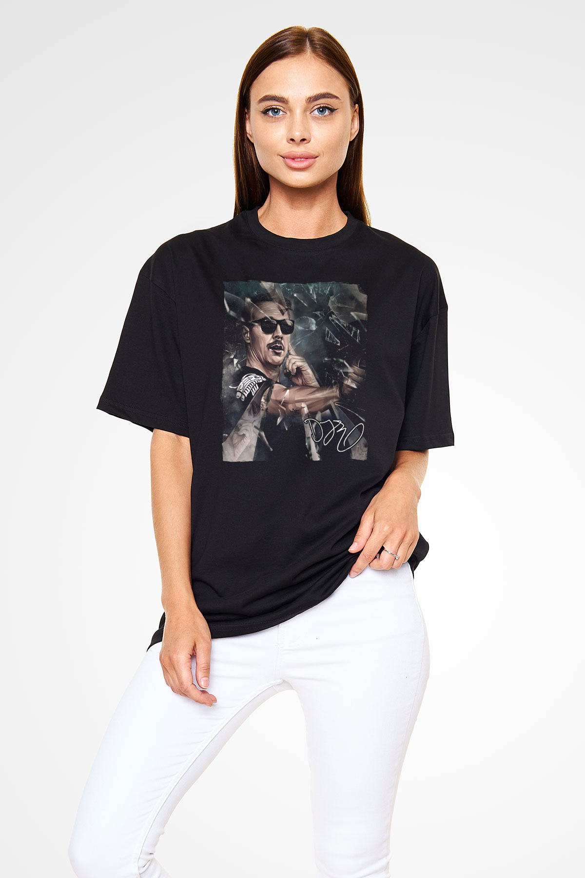 Diplo Siyah Oversize Tişört Oversize T-shirt - TişörtFabrikası