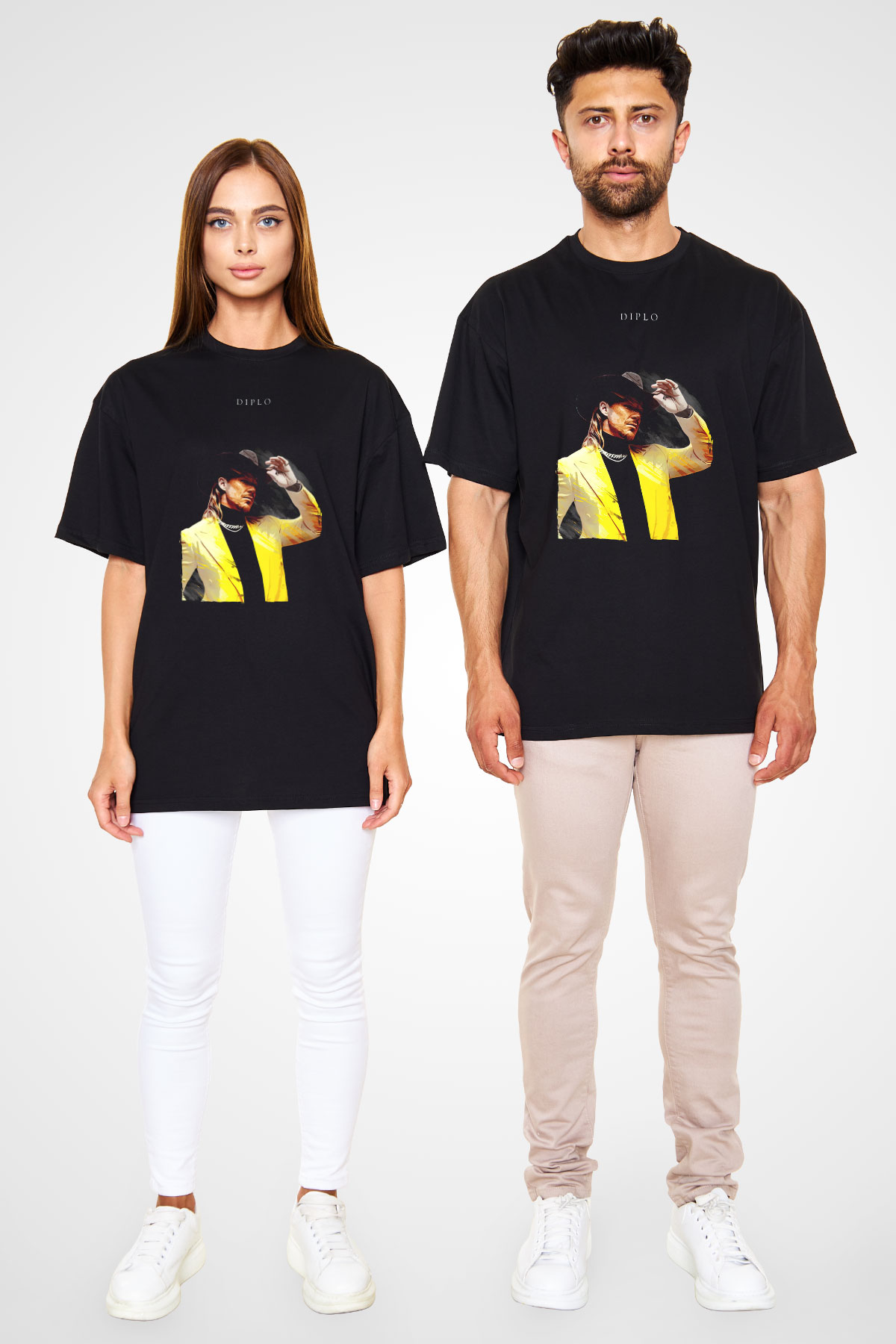 Diplo Siyah Oversize Tişört Oversize T-shirt - TişörtFabrikası