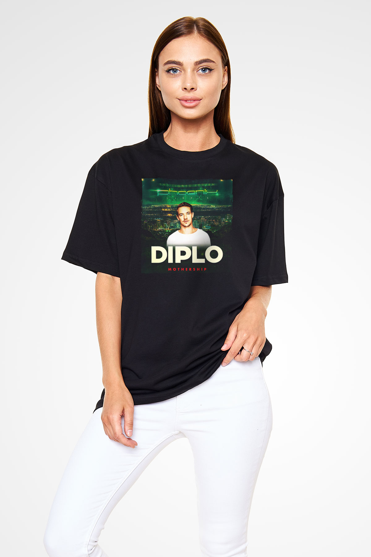 Diplo Siyah Oversize Tişört Oversize T-shirt - TişörtFabrikası