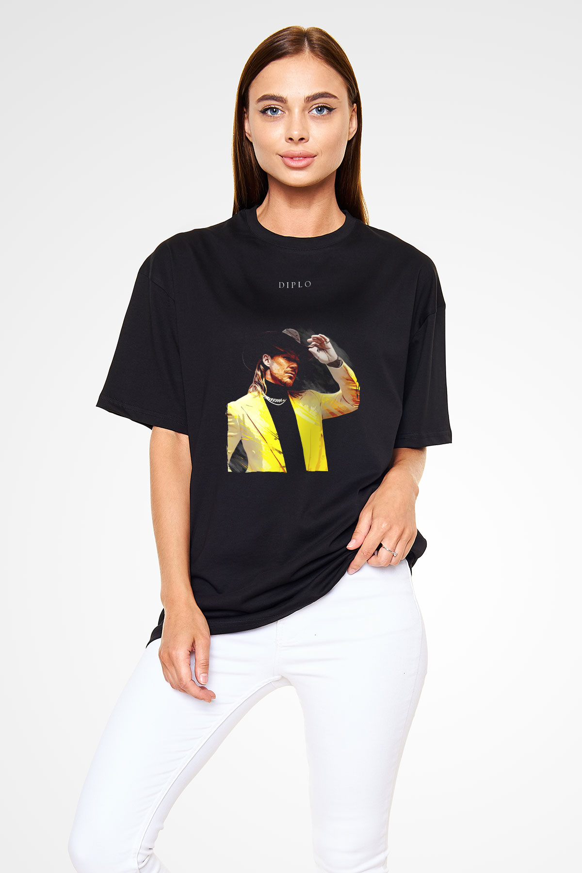 Diplo Siyah Oversize Tişört Oversize T-shirt - TişörtFabrikası